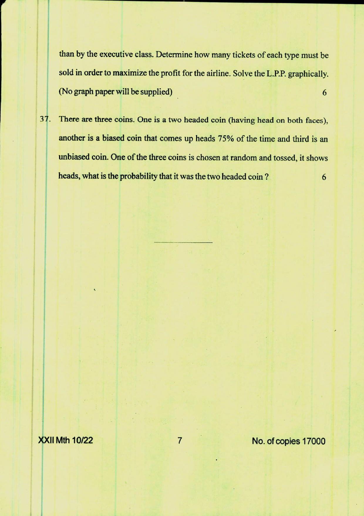 COHSEM 12th Question Papers 2022 Mathematics - Page 7