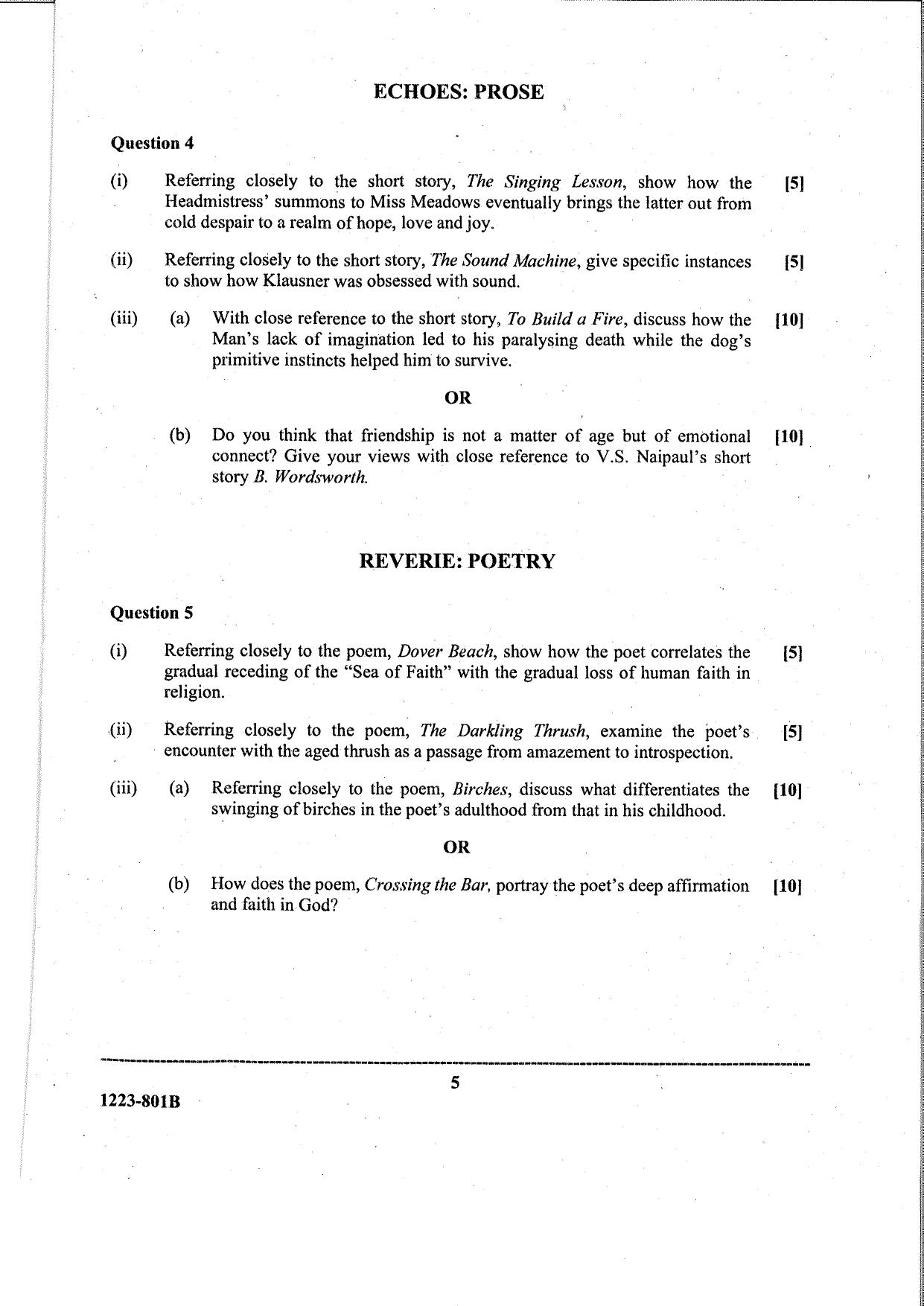 ISC Class 12 English Literature (Paper 2) 2023 Question Paper - Page 5