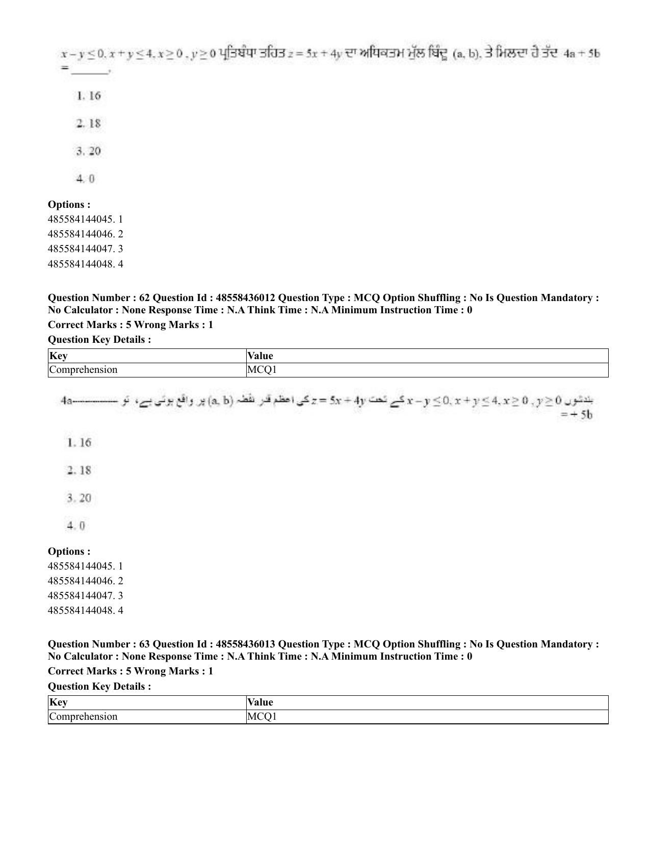 CUET 2023 Domestic Shift 1 Question Papers - 22 June 2023 - Page 117