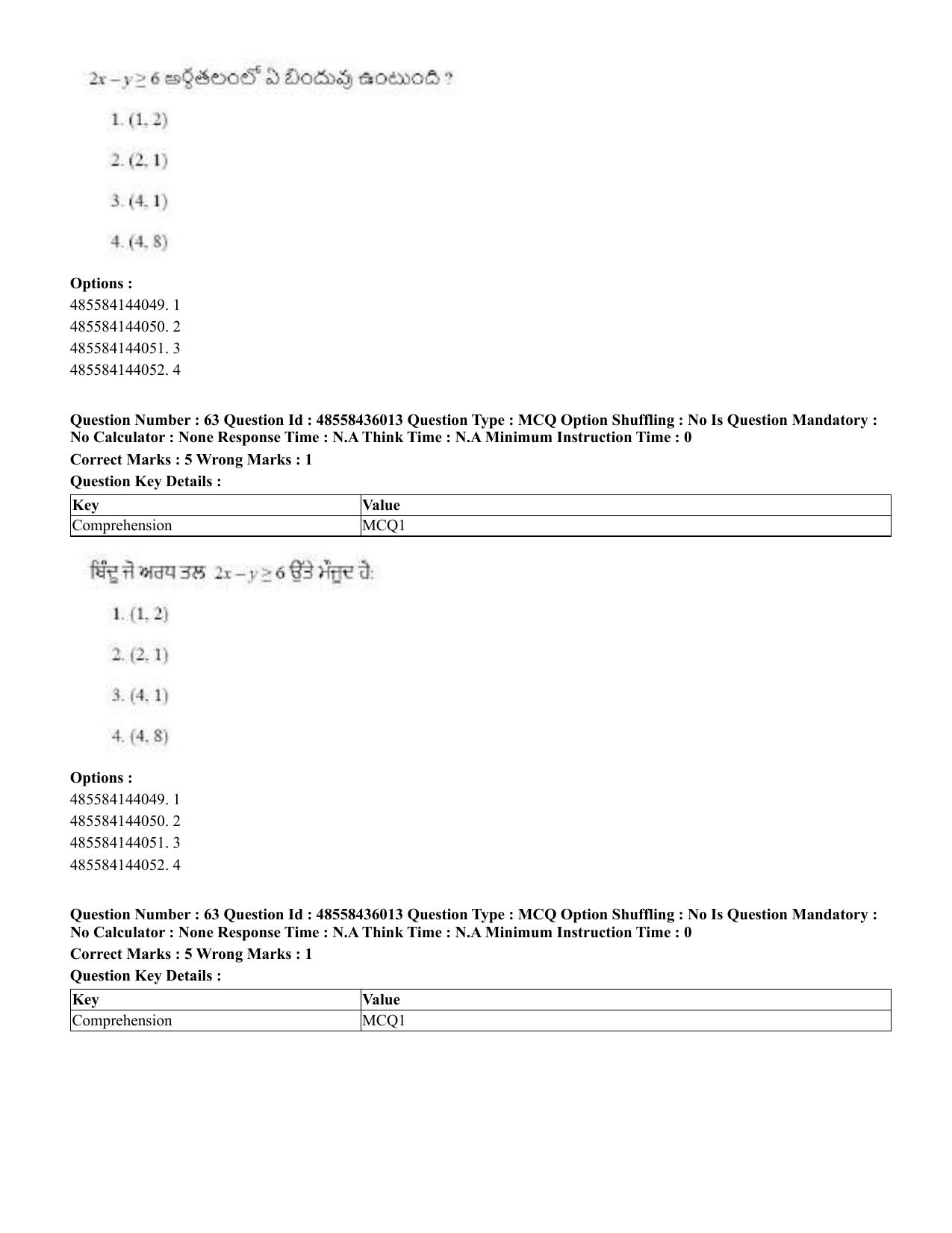 CUET 2023 Domestic Shift 1 Question Papers - 22 June 2023 - Page 123