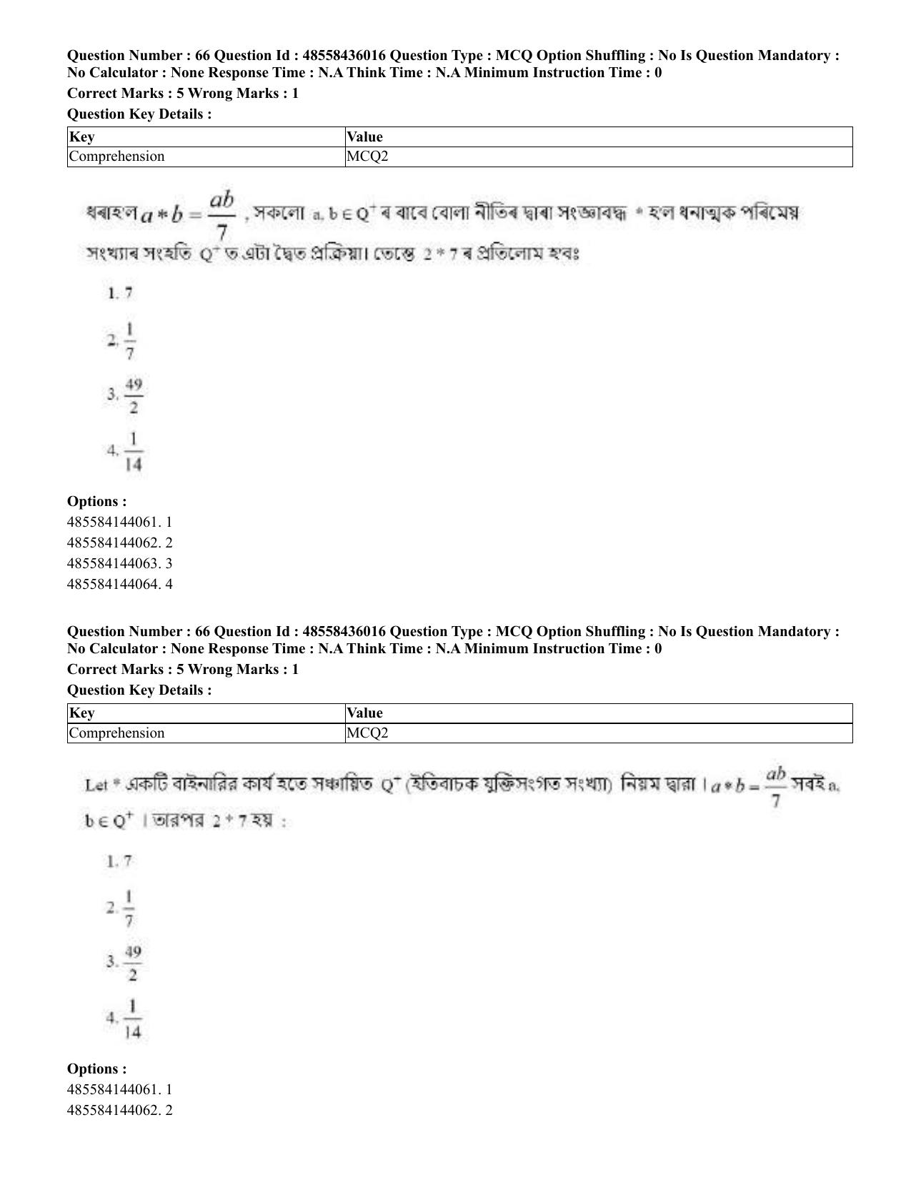 CUET 2023 Domestic Shift 1 Question Papers - 22 June 2023 - Page 142
