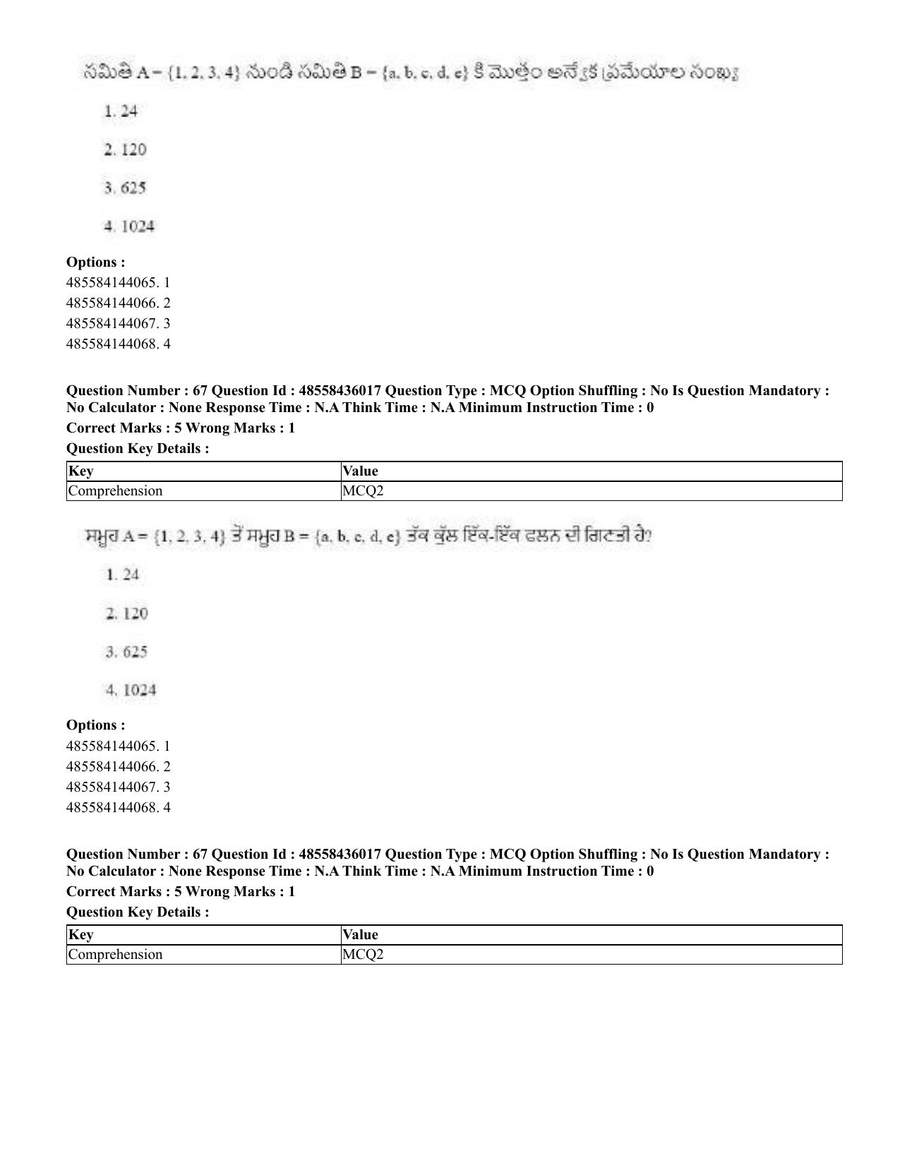 CUET 2023 Domestic Shift 1 Question Papers - 22 June 2023 - Page 153