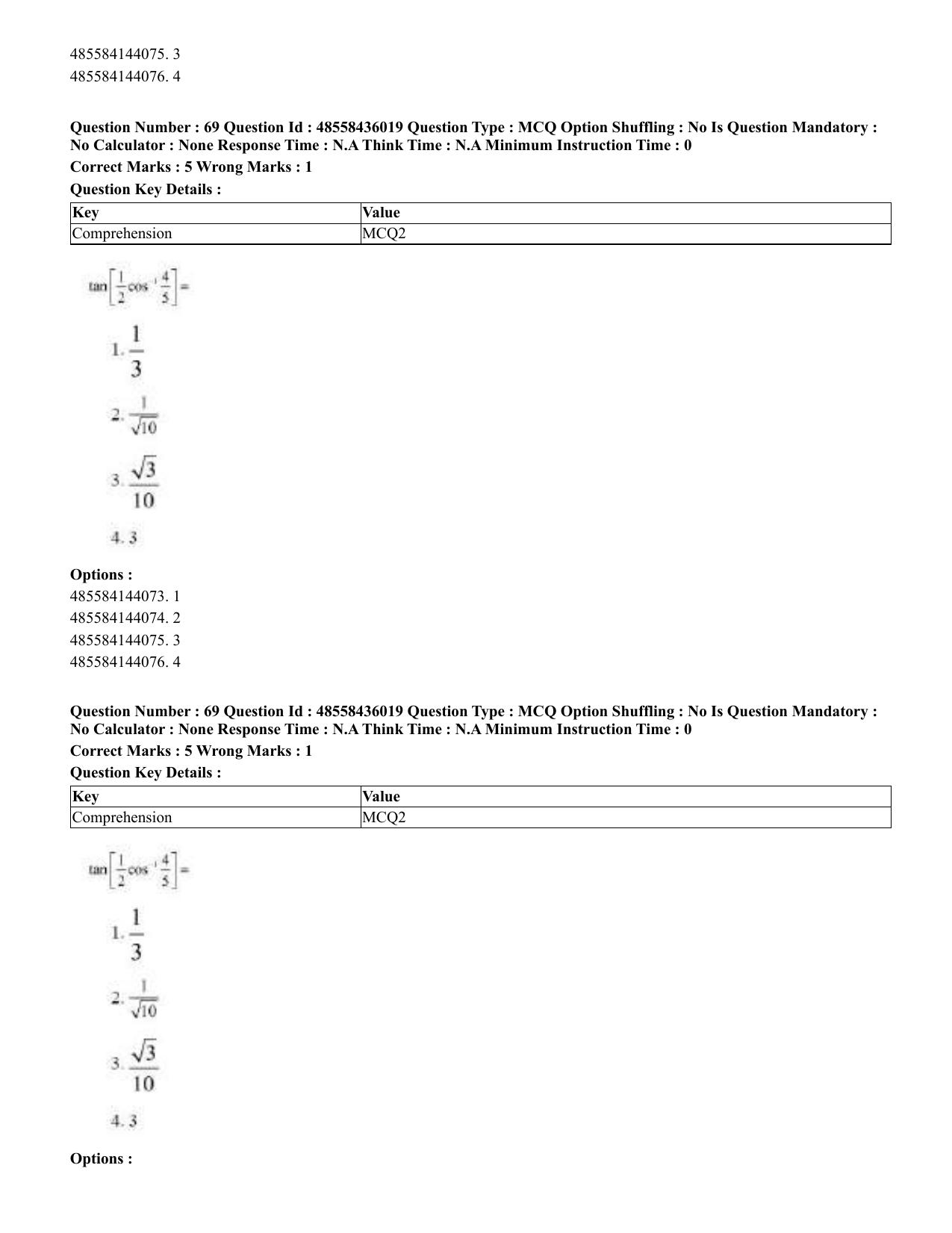 CUET 2023 Domestic Shift 1 Question Papers - 22 June 2023 - Page 167