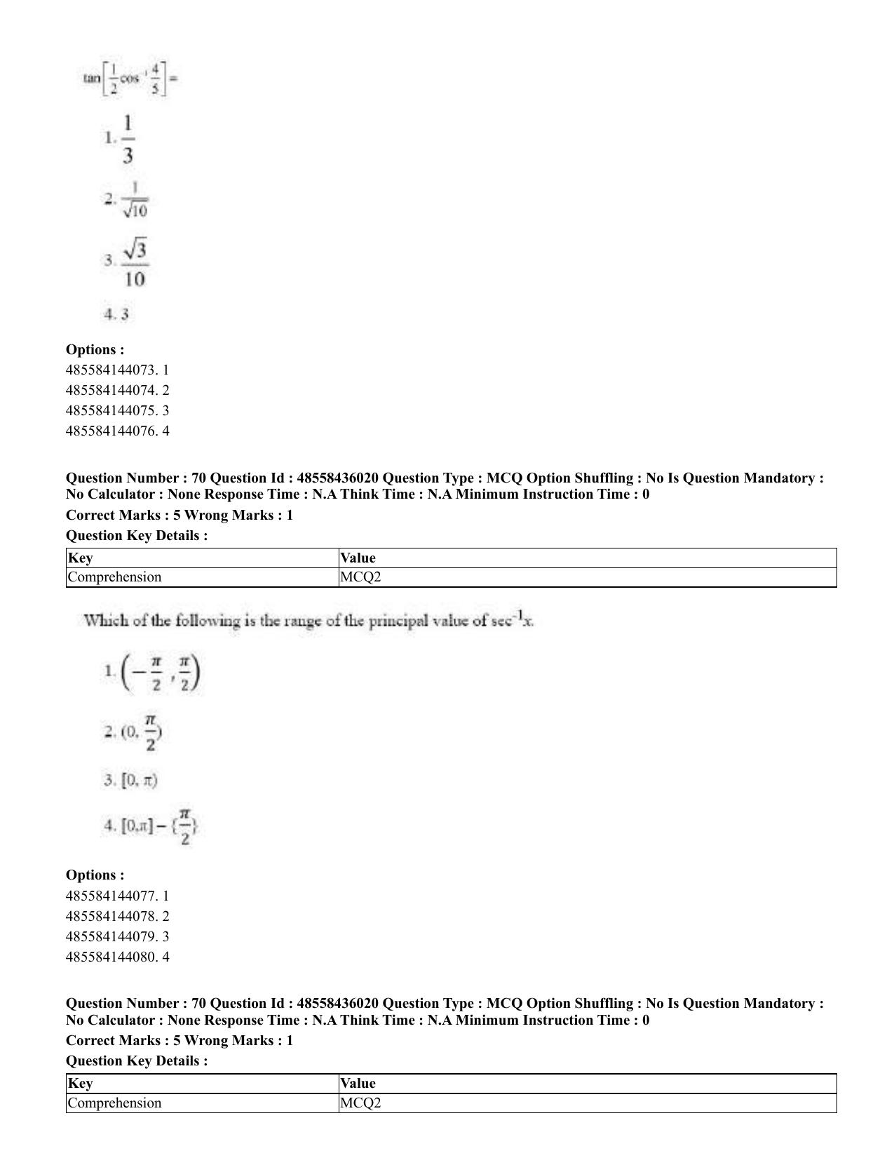 CUET 2023 Domestic Shift 1 Question Papers - 22 June 2023 - Page 170