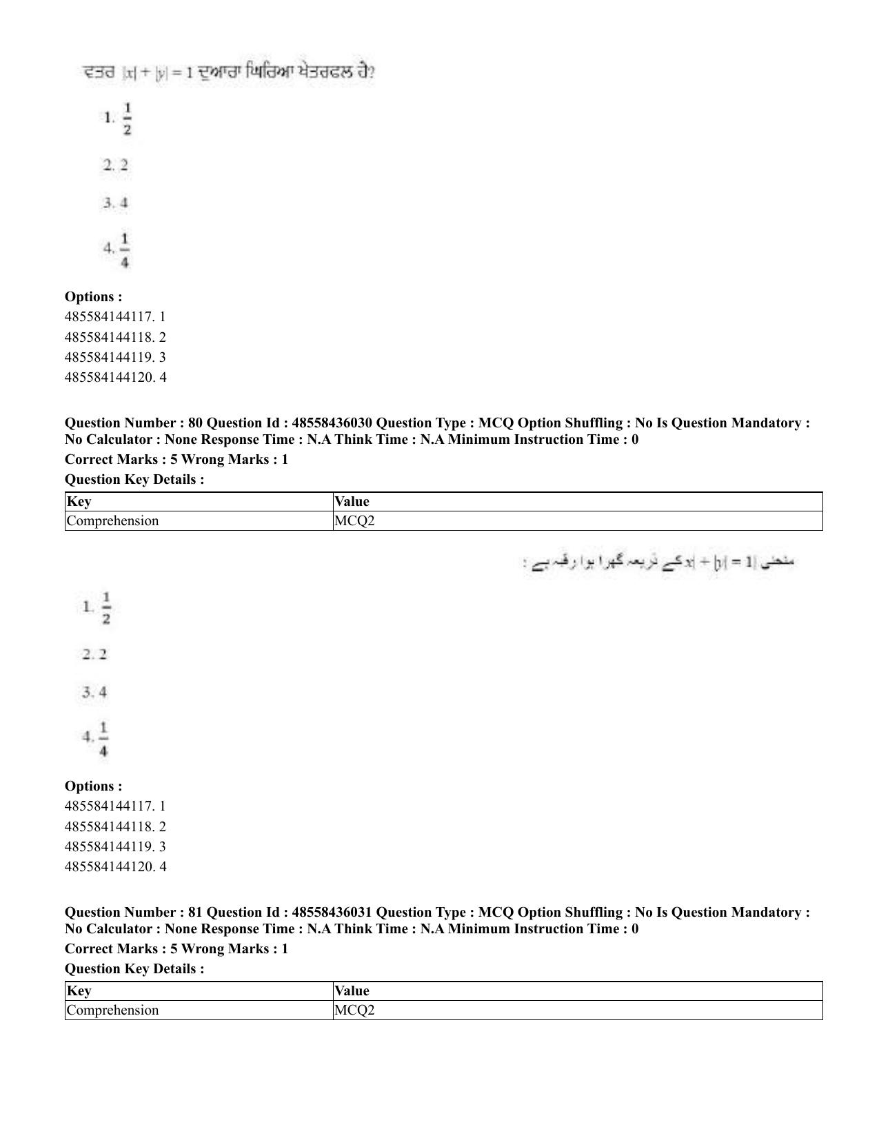 CUET 2023 Domestic Shift 1 Question Papers - 22 June 2023 - Page 249