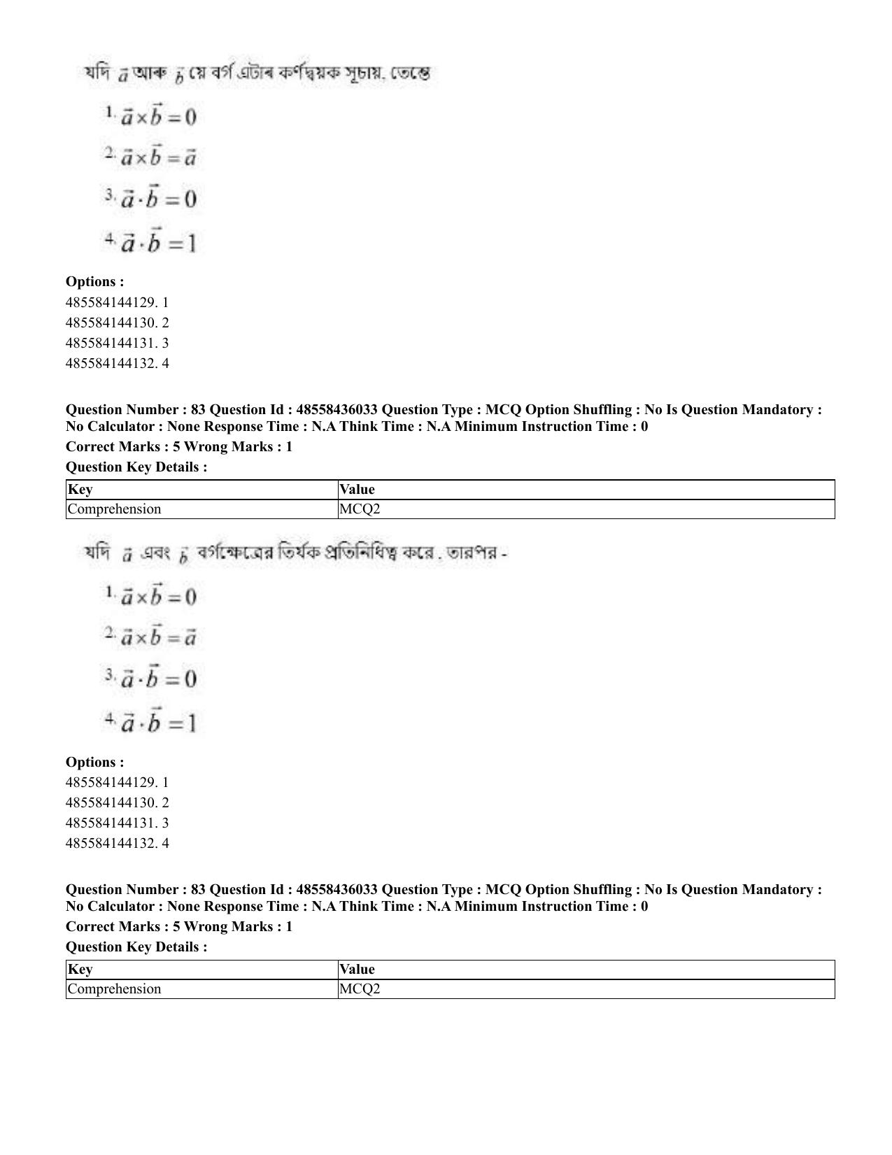 CUET 2023 Domestic Shift 1 Question Papers - 22 June 2023 - Page 270