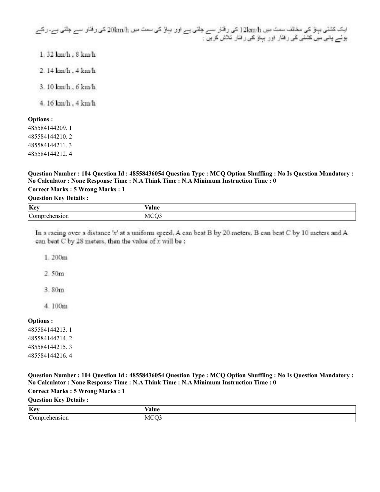 CUET 2023 Domestic Shift 1 Question Papers - 22 June 2023 - Page 431