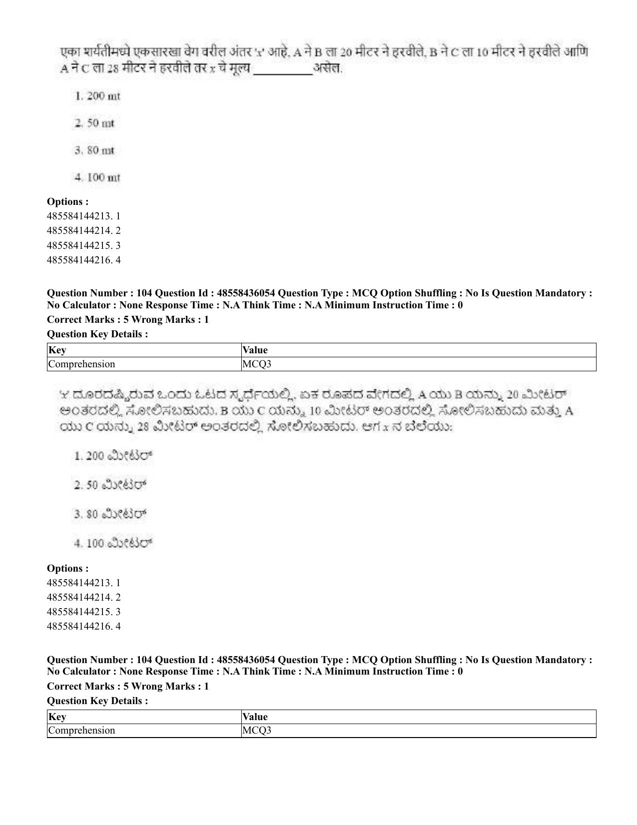 CUET 2023 Domestic Shift 1 Question Papers - 22 June 2023 - Page 434