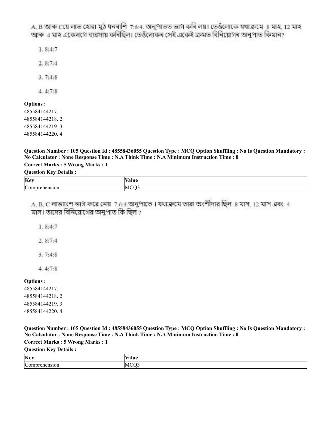 CUET 2023 Domestic Shift 1 Question Papers - 22 June 2023 - Page 439