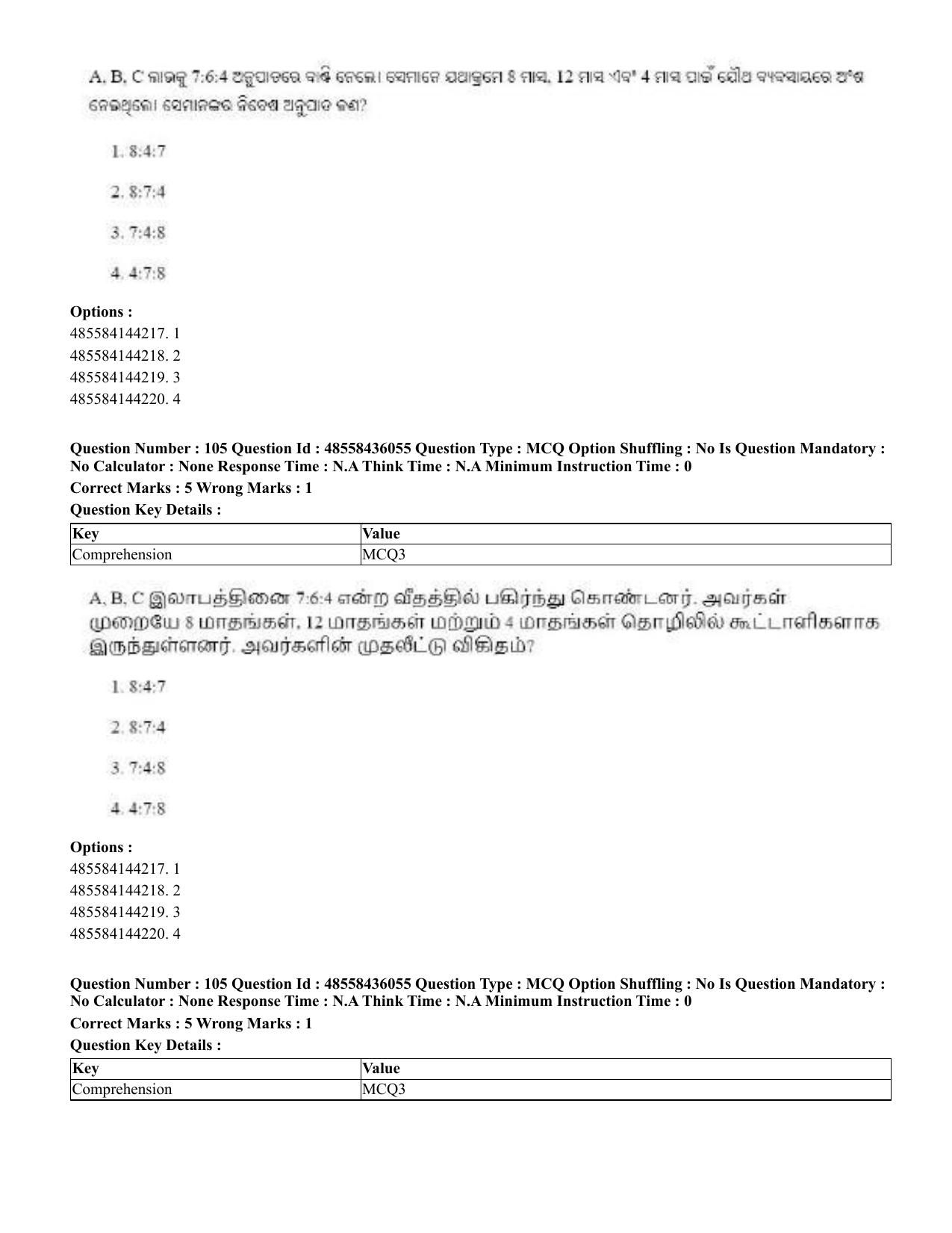 CUET 2023 Domestic Shift 1 Question Papers - 22 June 2023 - Page 442