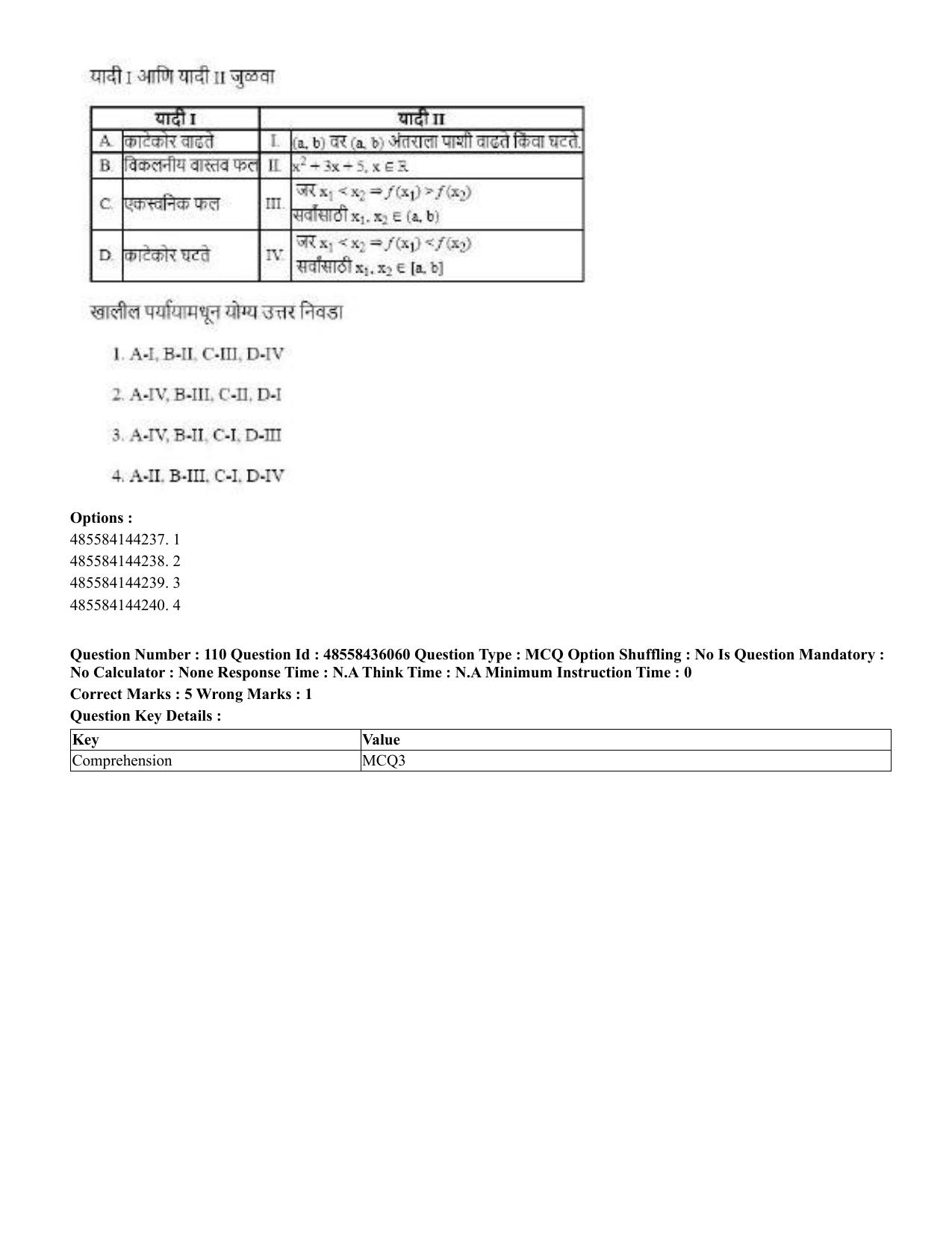 CUET 2023 Domestic Shift 1 Question Papers - 22 June 2023 - Page 475