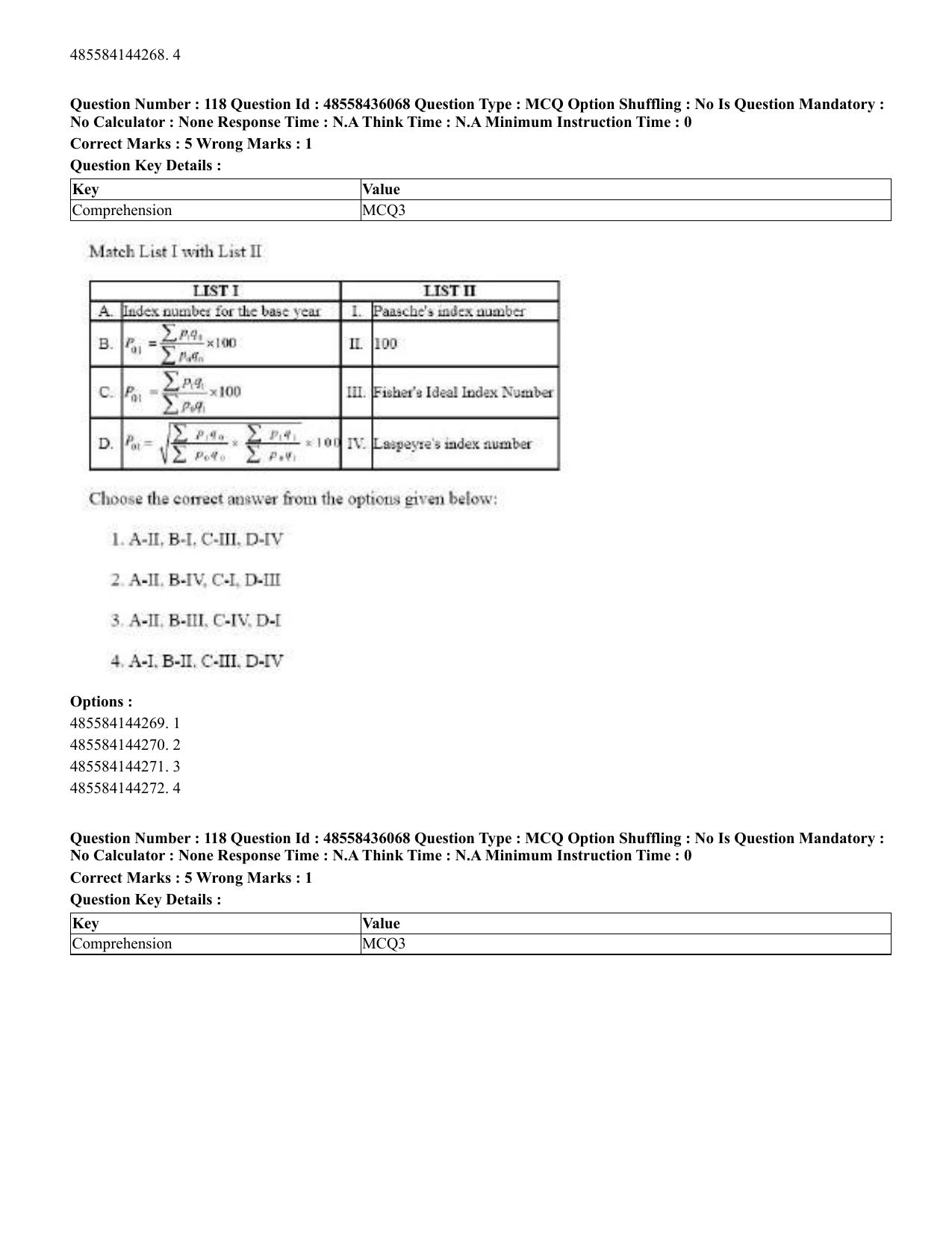 CUET 2023 Domestic Shift 1 Question Papers - 22 June 2023 - Page 534