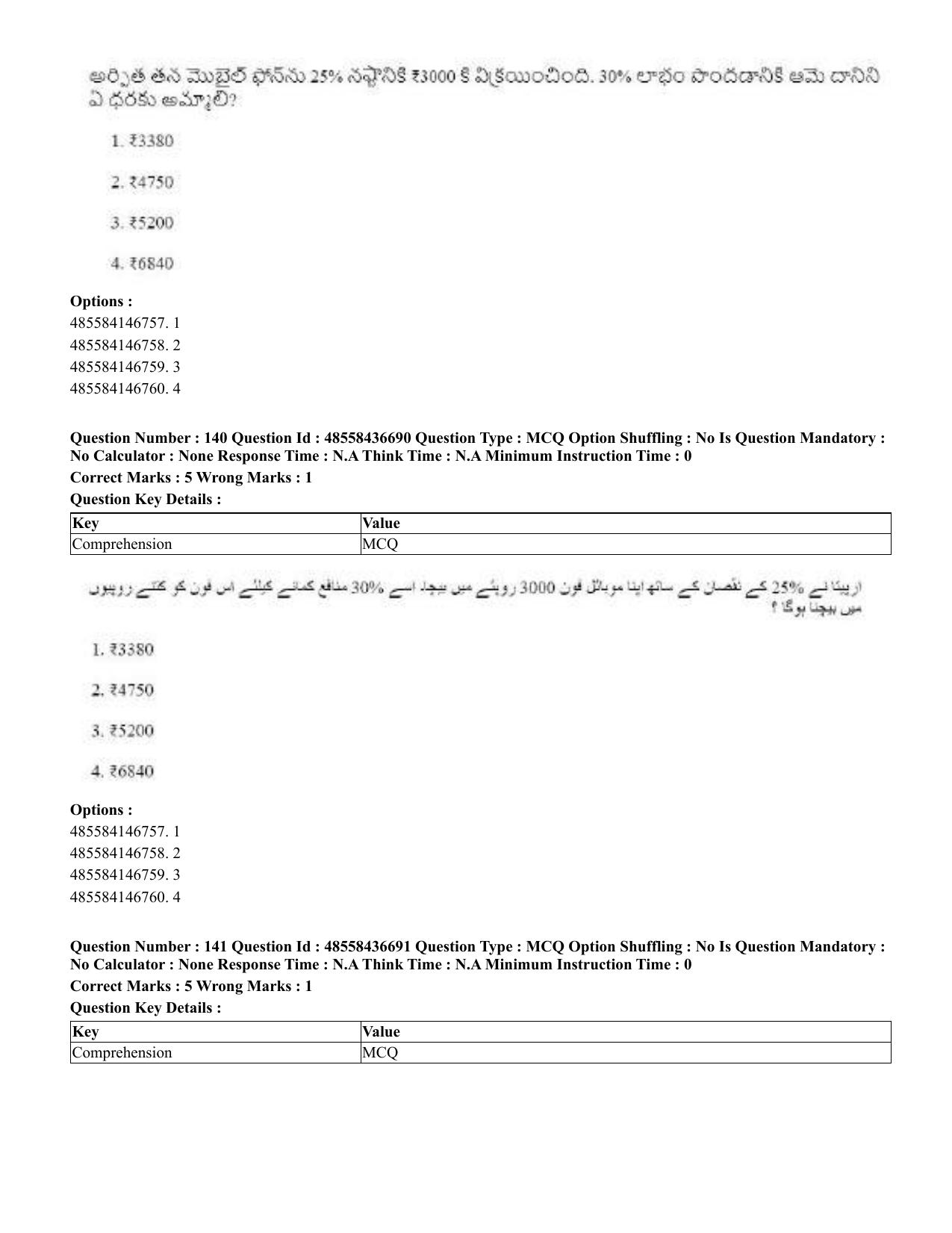 CUET 2023 Domestic Shift 1 Question Papers - 22 June 2023 - Page 703