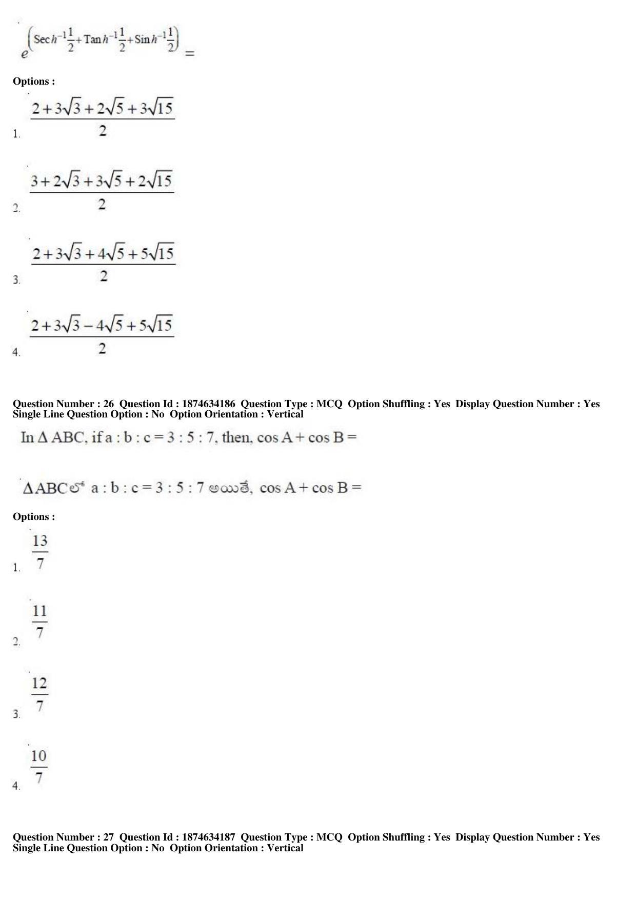 AP EAPCET 2019 - 21 April 2019 Afternoon - Master Engineering Question Paper With Preliminary Keys - Page 16