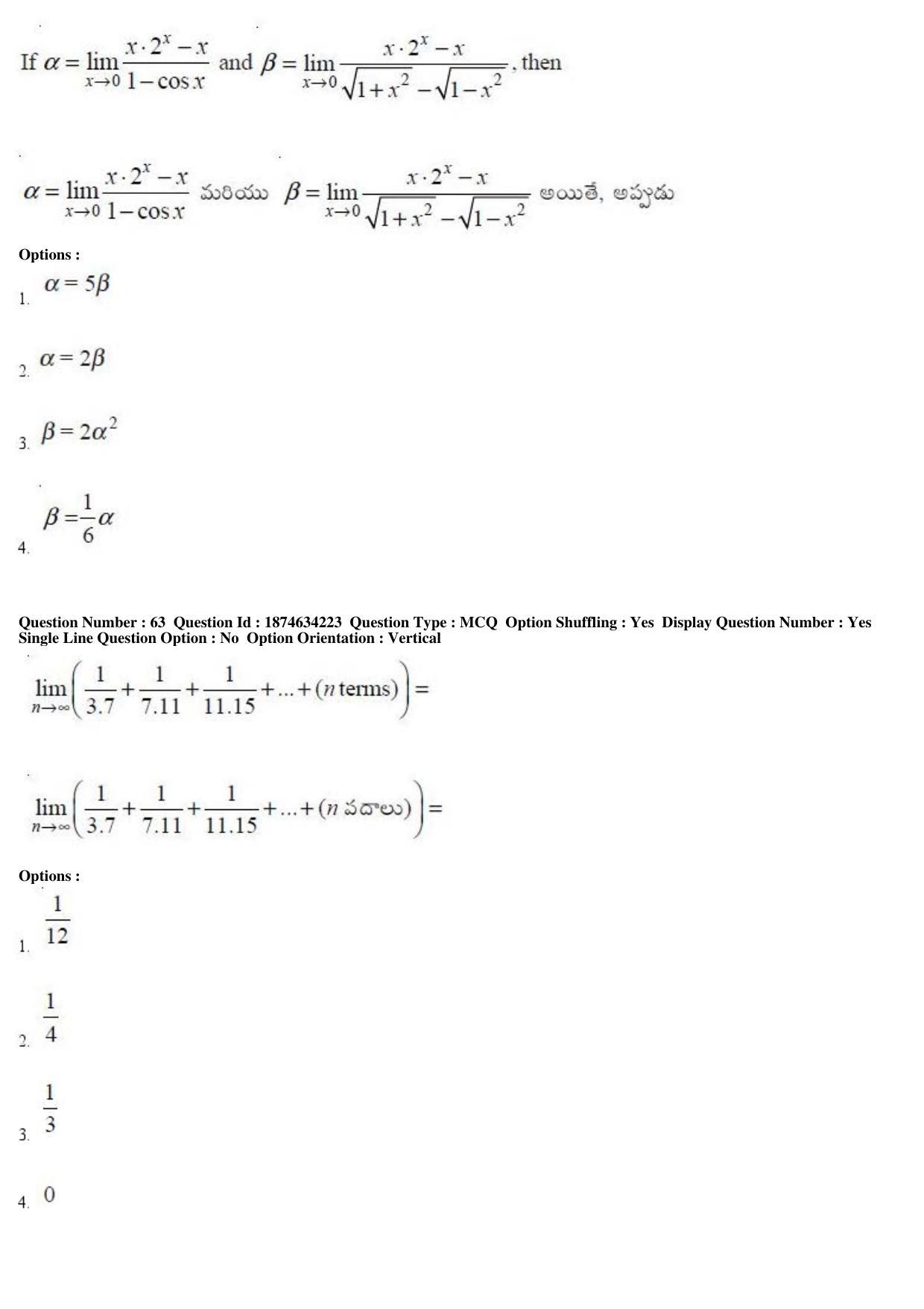 AP EAPCET 2019 - 21 April 2019 Afternoon - Master Engineering Question Paper With Preliminary Keys - Page 36