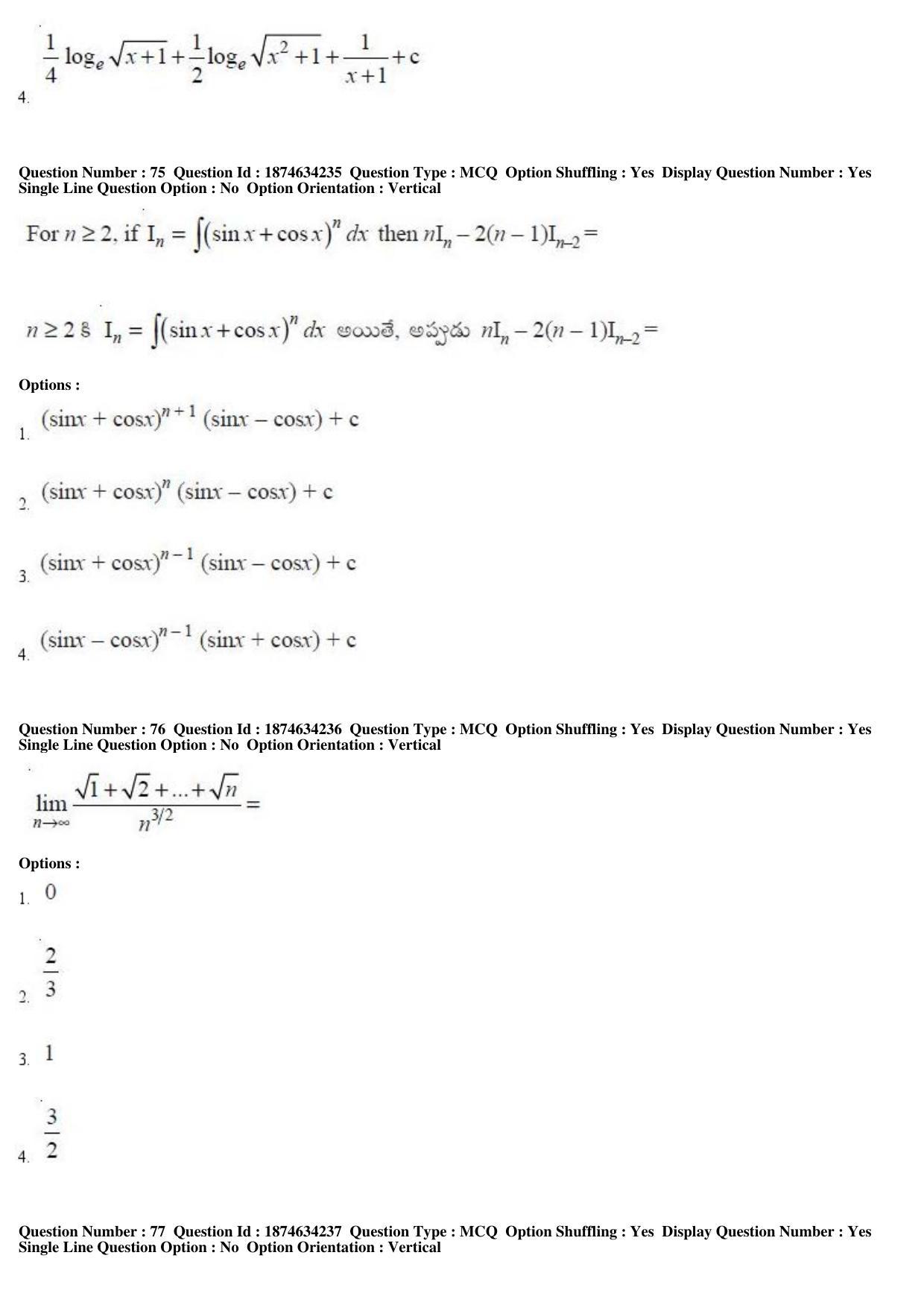 AP EAPCET 2019 - 21 April 2019 Afternoon - Master Engineering Question Paper With Preliminary Keys - Page 43