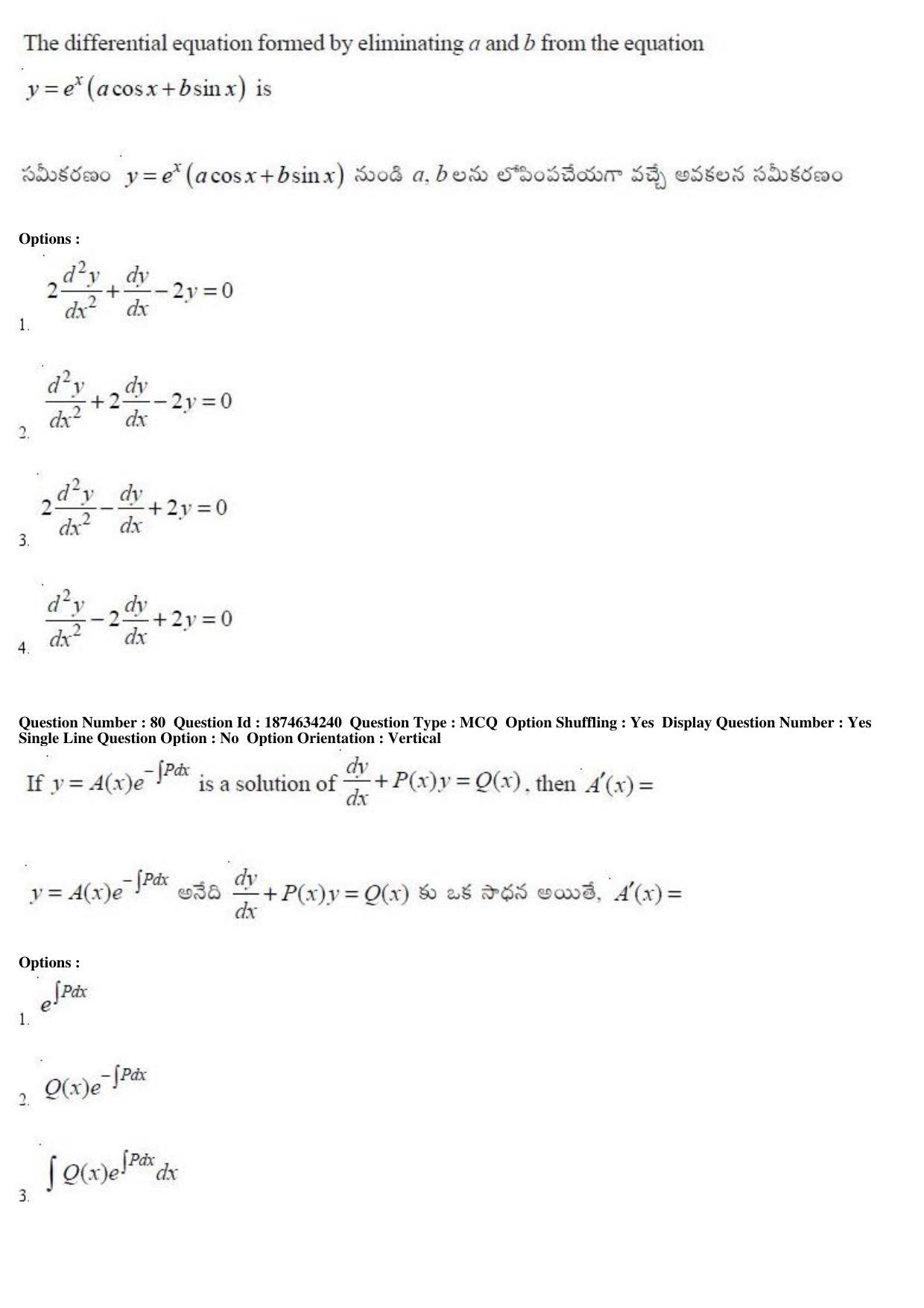 AP EAPCET 2019 - 21 April 2019 Afternoon - Master Engineering Question Paper With Preliminary Keys - Page 45