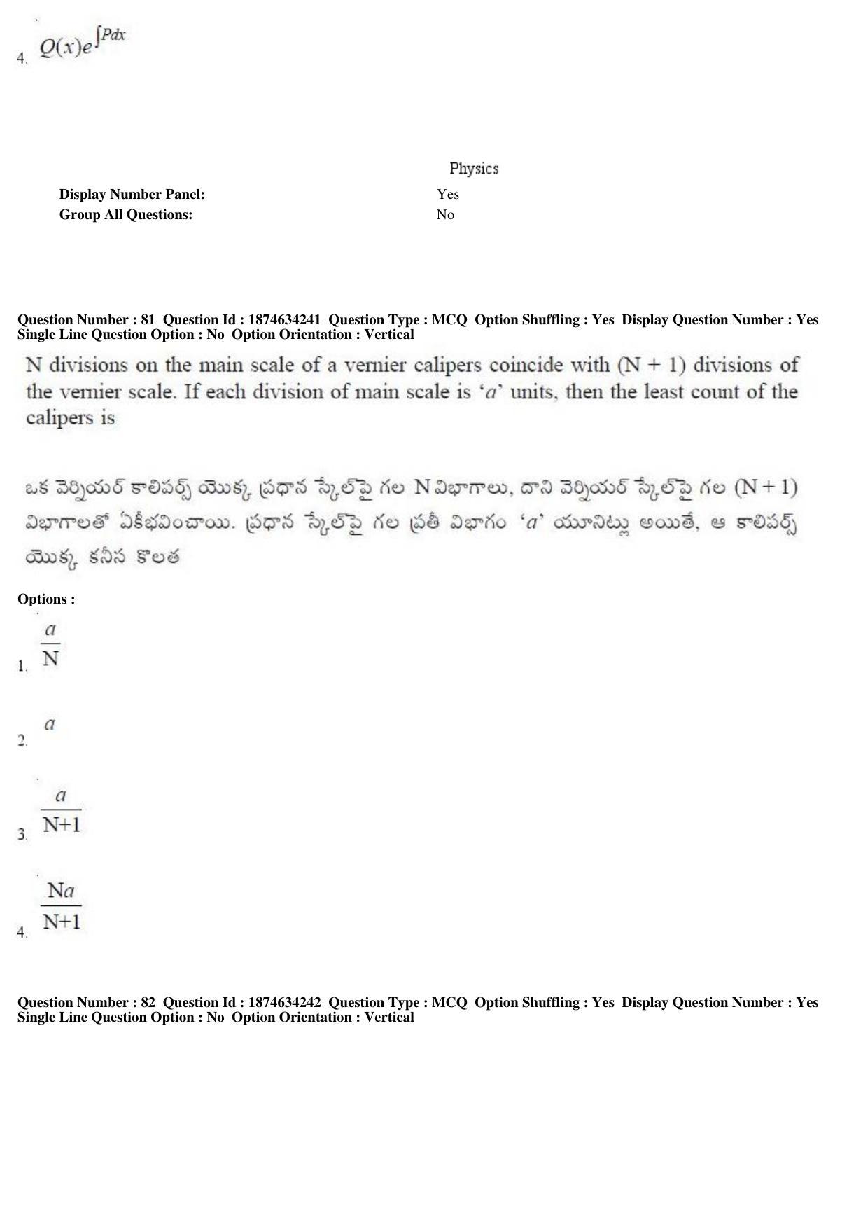 AP EAPCET 2019 - 21 April 2019 Afternoon - Master Engineering Question Paper With Preliminary Keys - Page 46