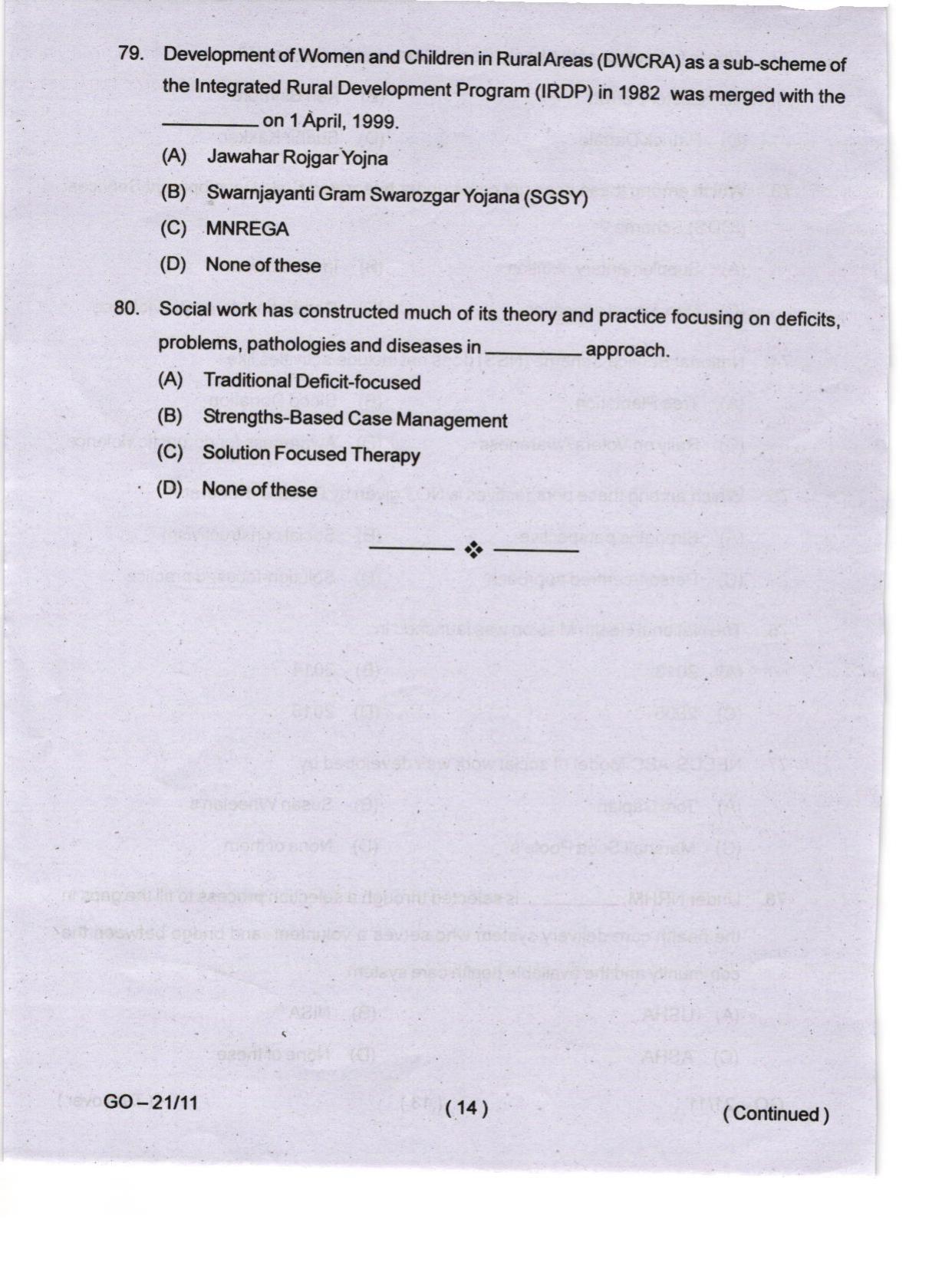 Odisha CPET 2024 SOCIAL WORK Question Papers - Page 14