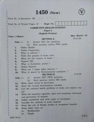 AP Inter 1st Year Community Health Nursing-I March-2020-VocationalQuestion Paper