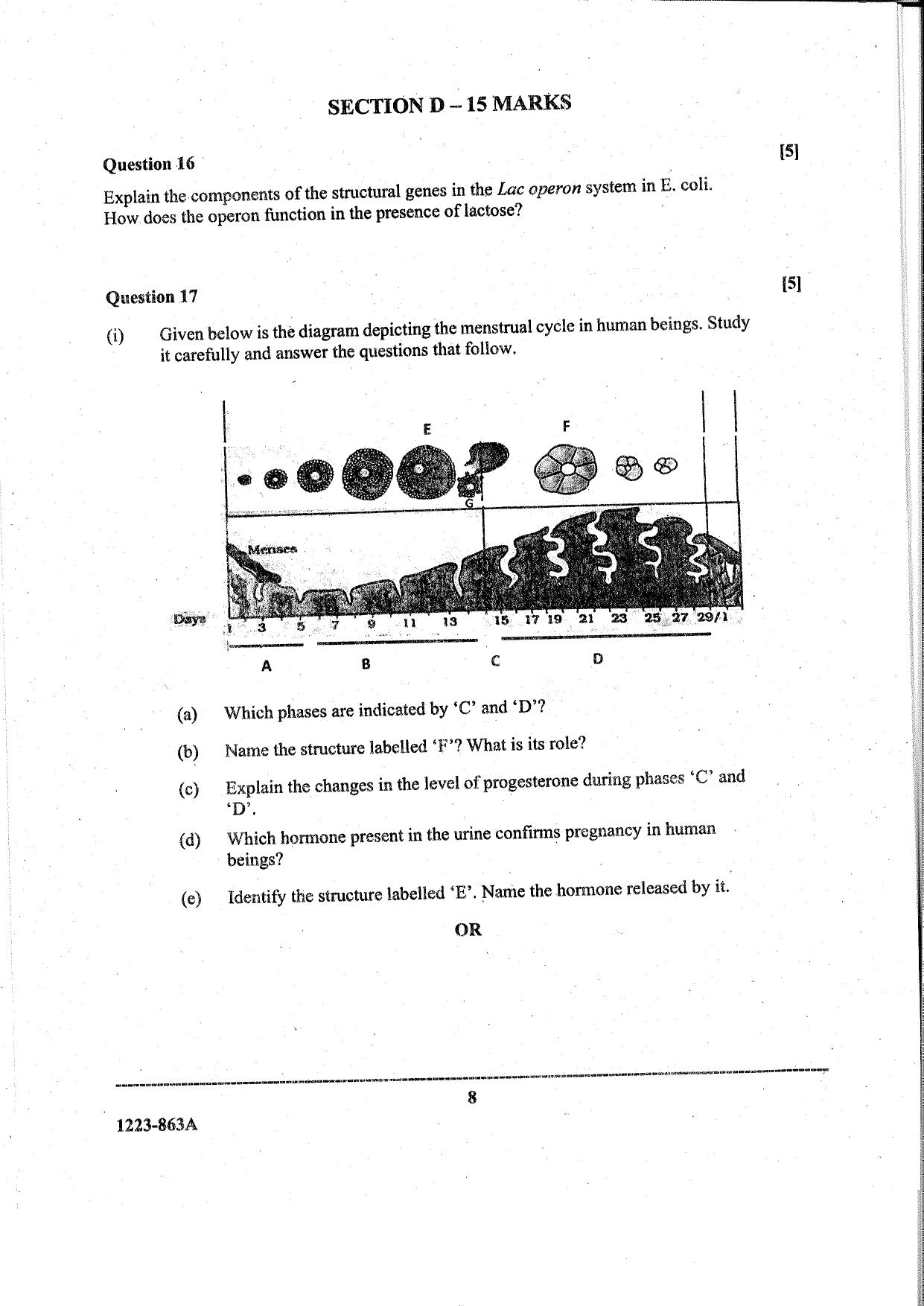 ISC Class 12 Biology 2023 Question Paper - Page 8