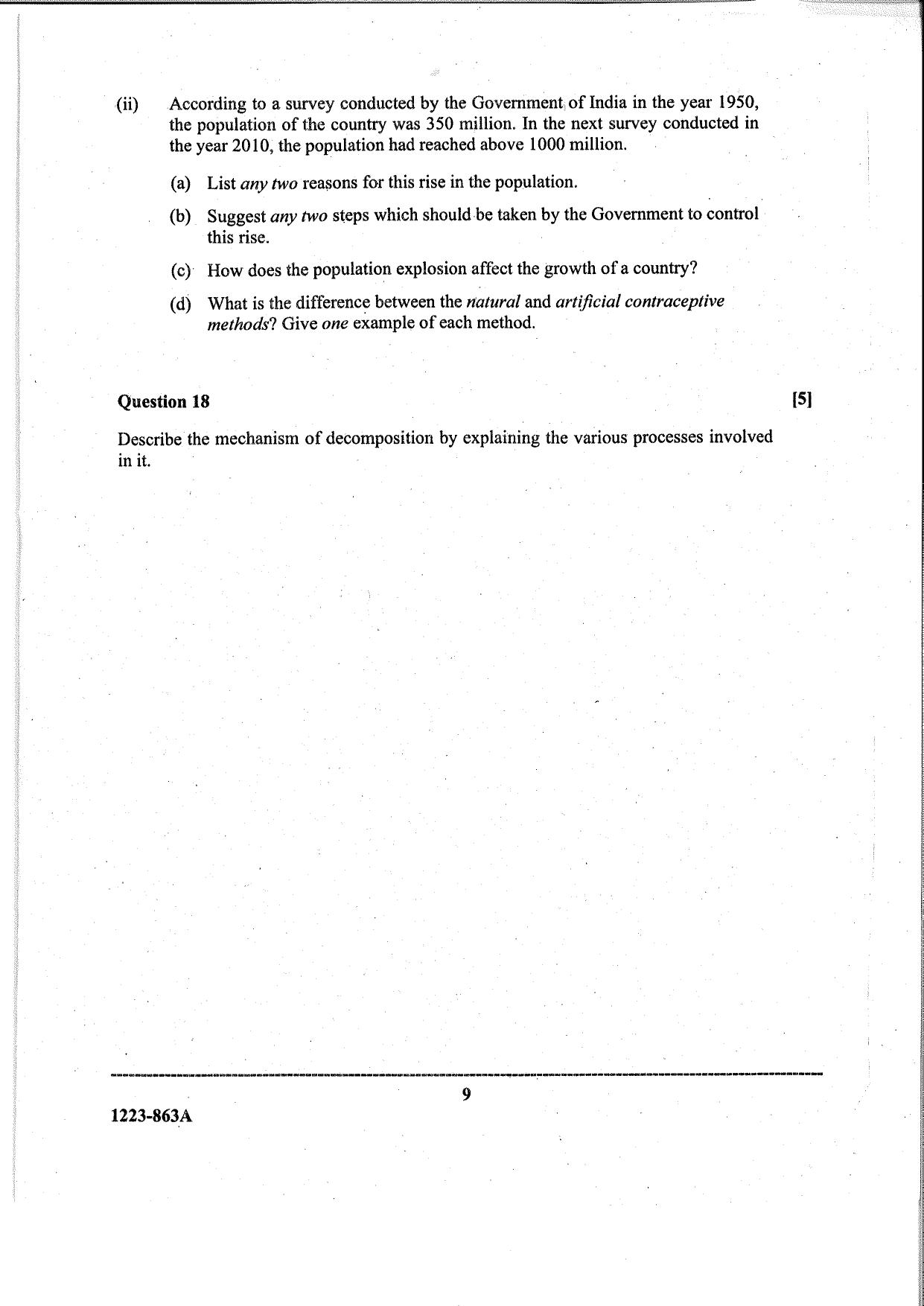 ISC Class 12 Biology 2023 Question Paper - Page 9