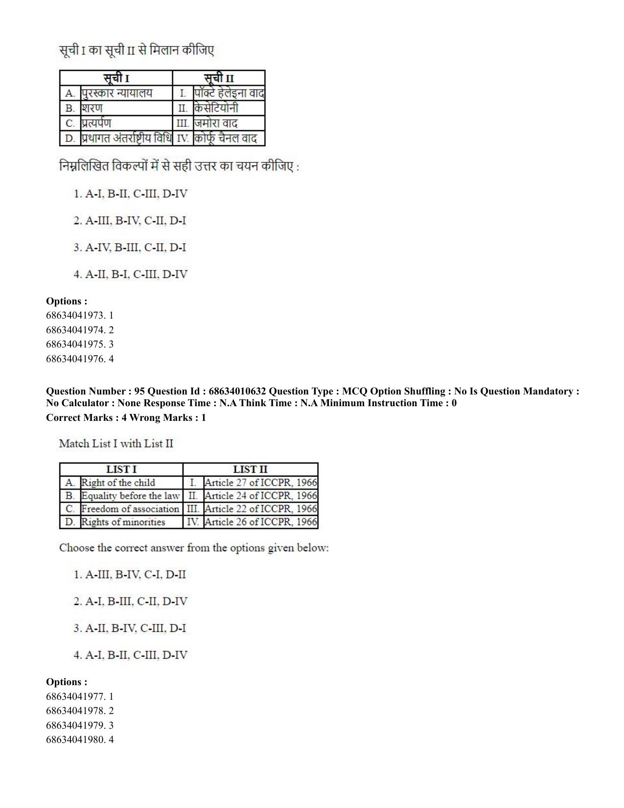 CUET PG 2023:COQP14 – LLM (Hindi)-Shift 1 (09-06-2023) Question Paper - Page 91