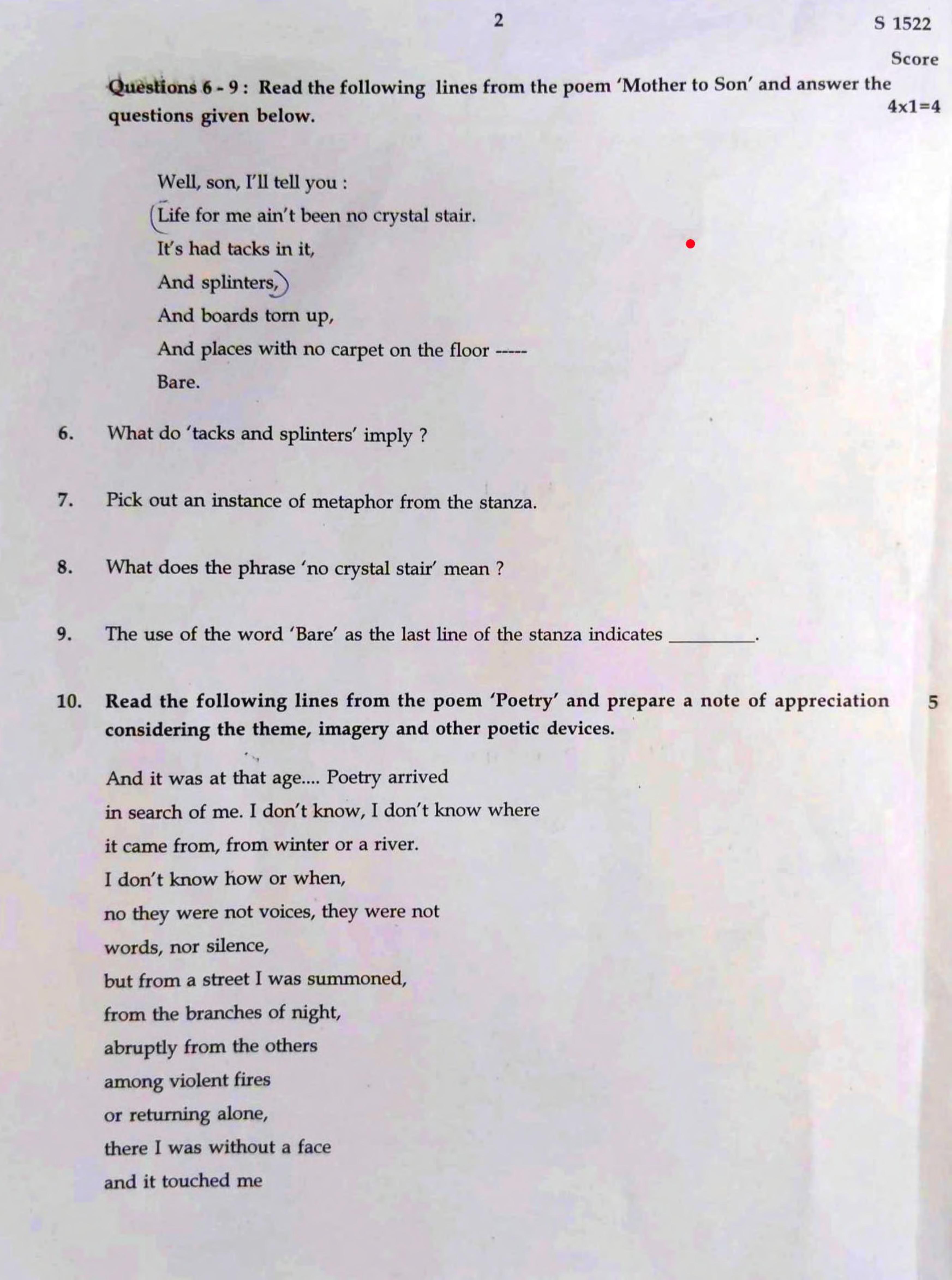 Kerala SSLC 2020 English Question Paper - Page 2