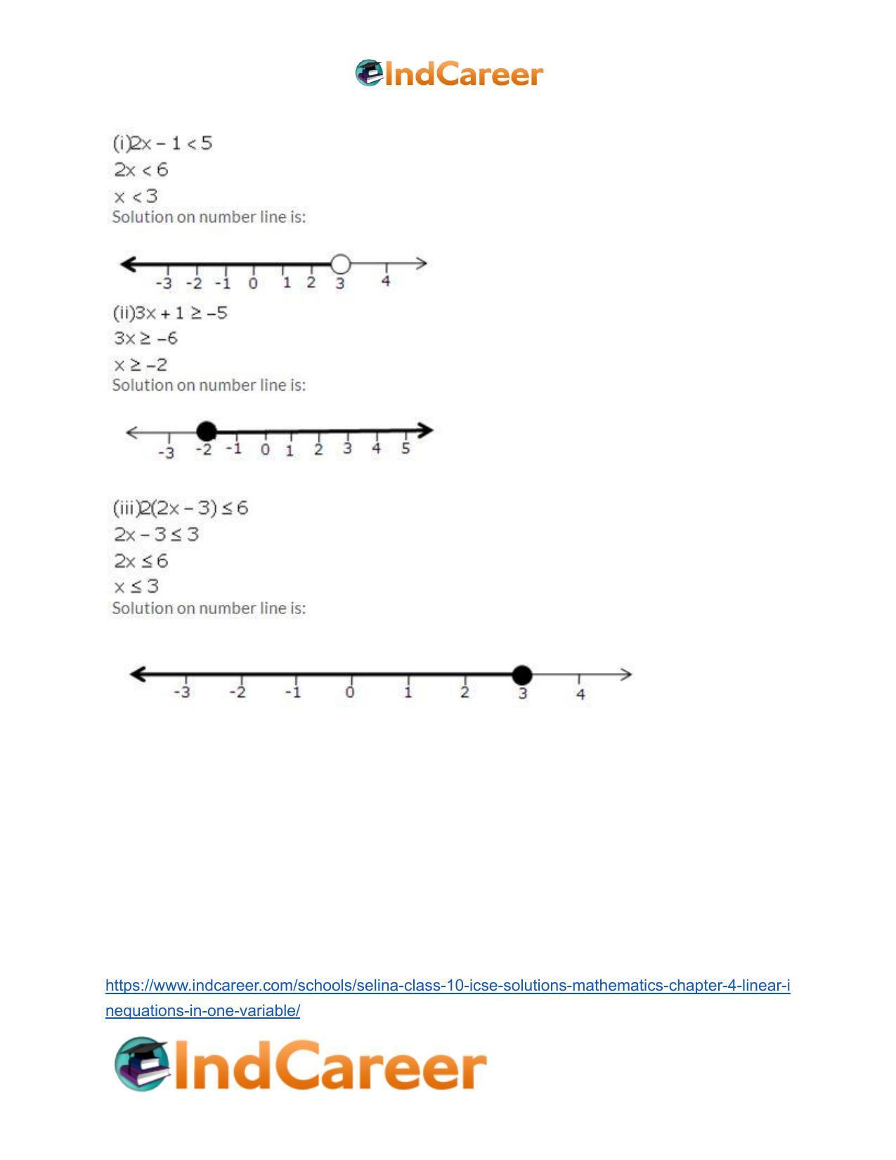Selina Class 10 ICSE Solutions Mathematics : Chapter 4 - Linear Inequations (in one variable) - Page 13