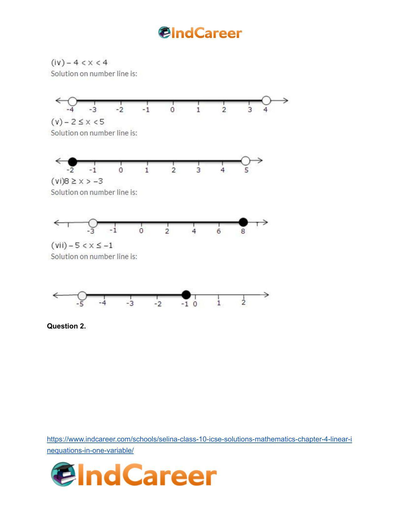 Selina Class 10 ICSE Solutions Mathematics : Chapter 4 - Linear Inequations (in one variable) - Page 14
