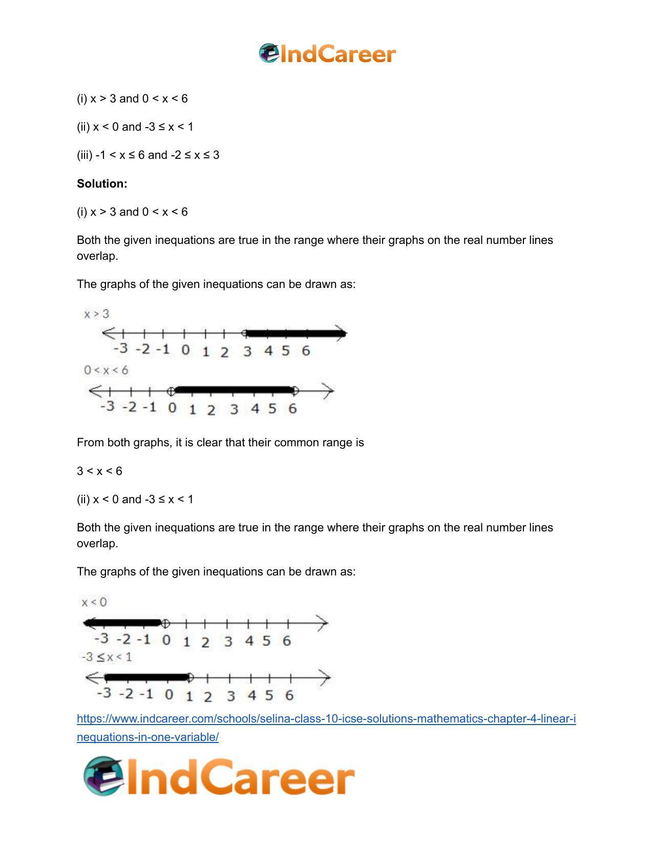 Selina Class 10 ICSE Solutions Mathematics : Chapter 4 - Linear Inequations (in one variable) - Page 26