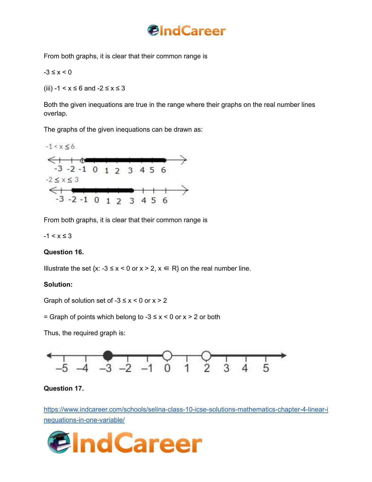 Selina Class 10 ICSE Solutions Mathematics : Chapter 4 - Linear Inequations (in one variable) - Page 27