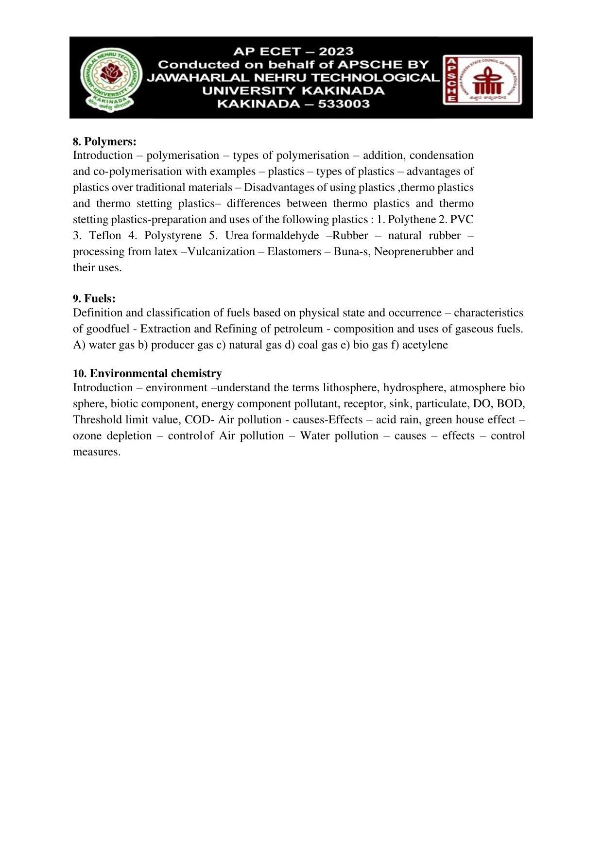 AP ECET CHEMISTRY Syllabus - Page 2