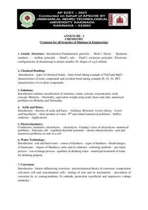 AP ECET CHEMISTRY Syllabus