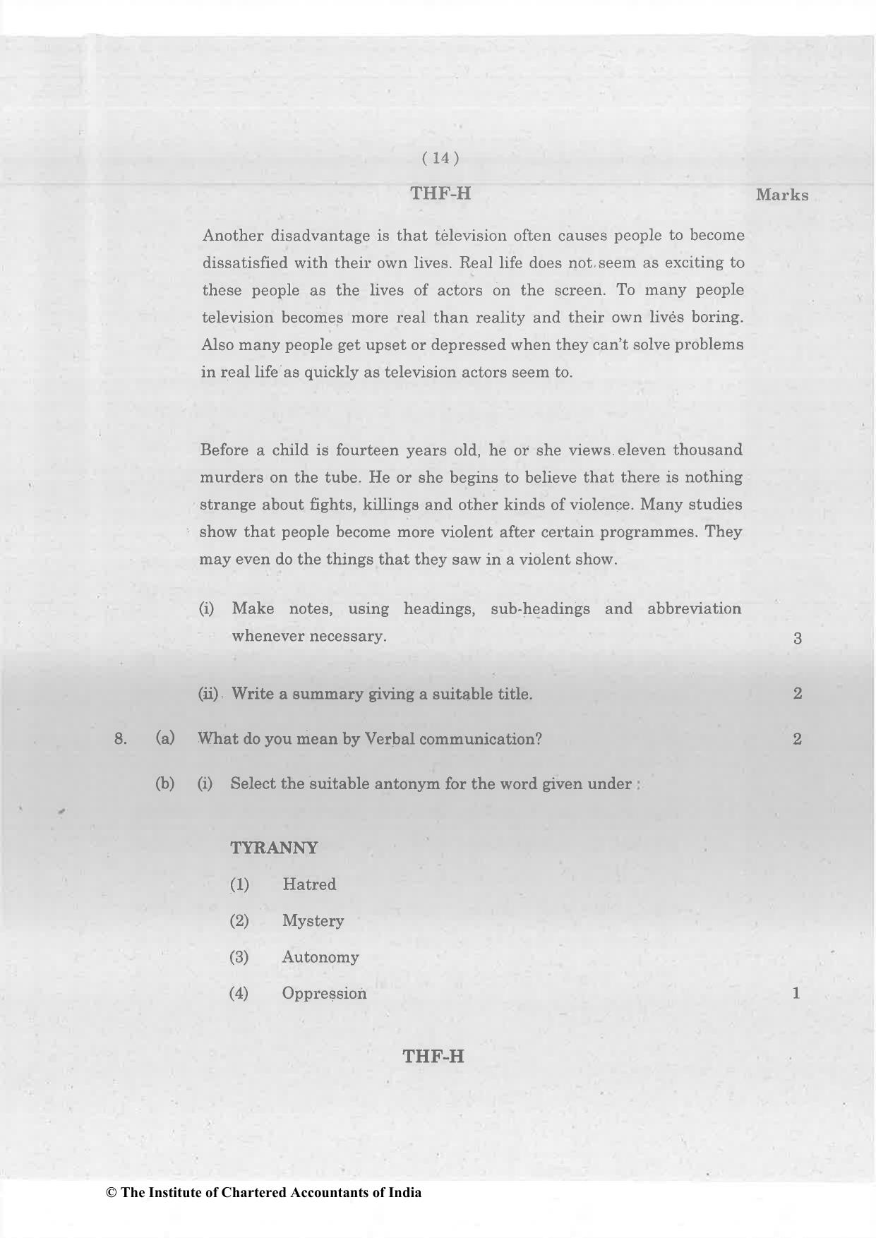 CA Foundation December 2023 Question Paper - Paper 2 (Business Laws and Business Correspondence and Reporting) - Page 14