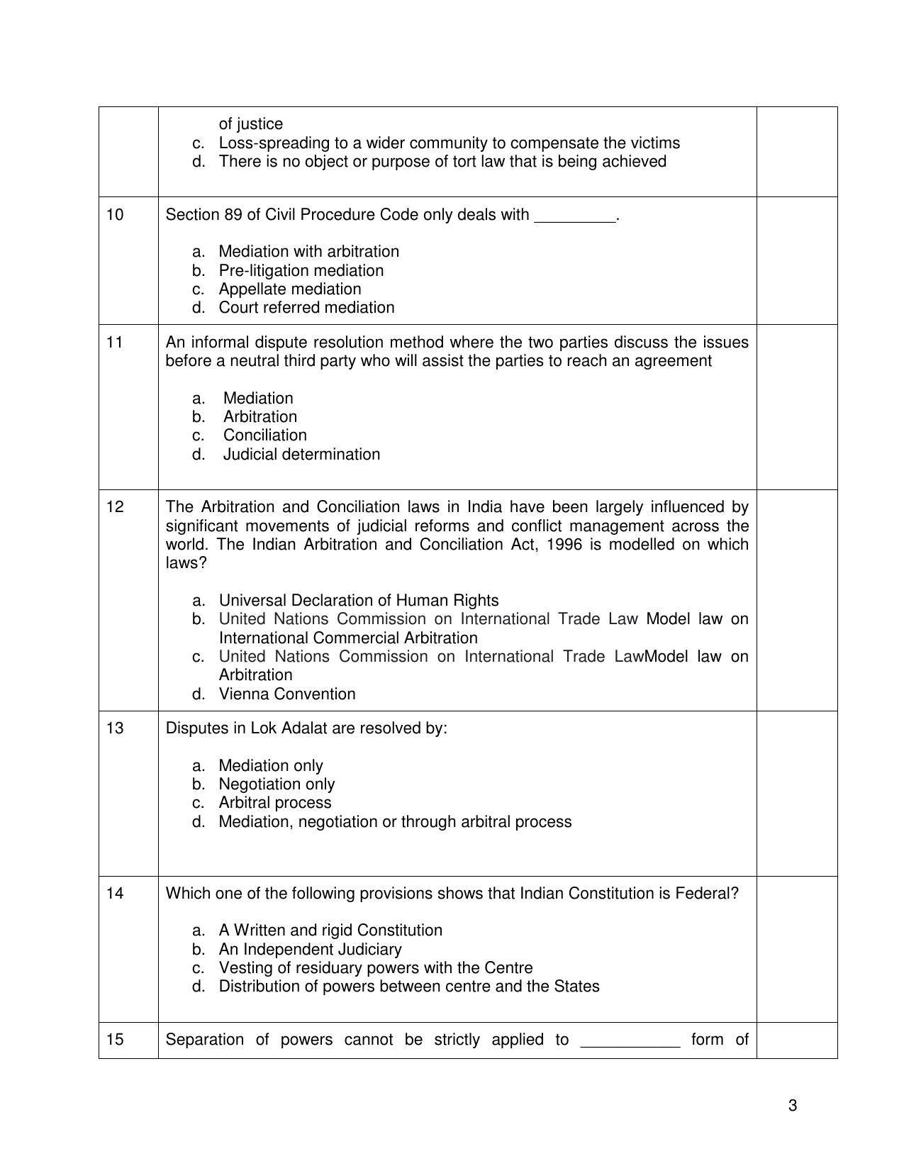 CBSE Class 12th Legal Studies Sample Question Paper 2021-22 - Page 3