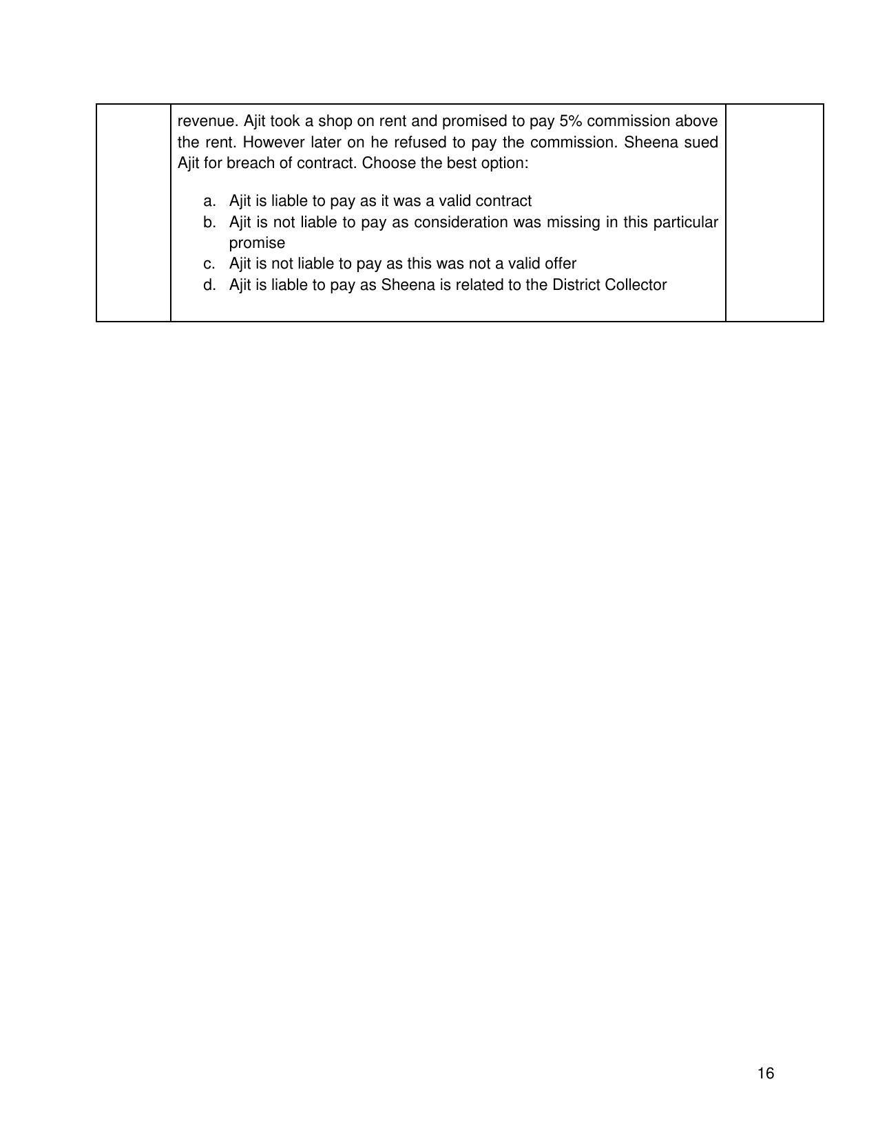 CBSE Class 12th Legal Studies Sample Question Paper 2021-22 - Page 16