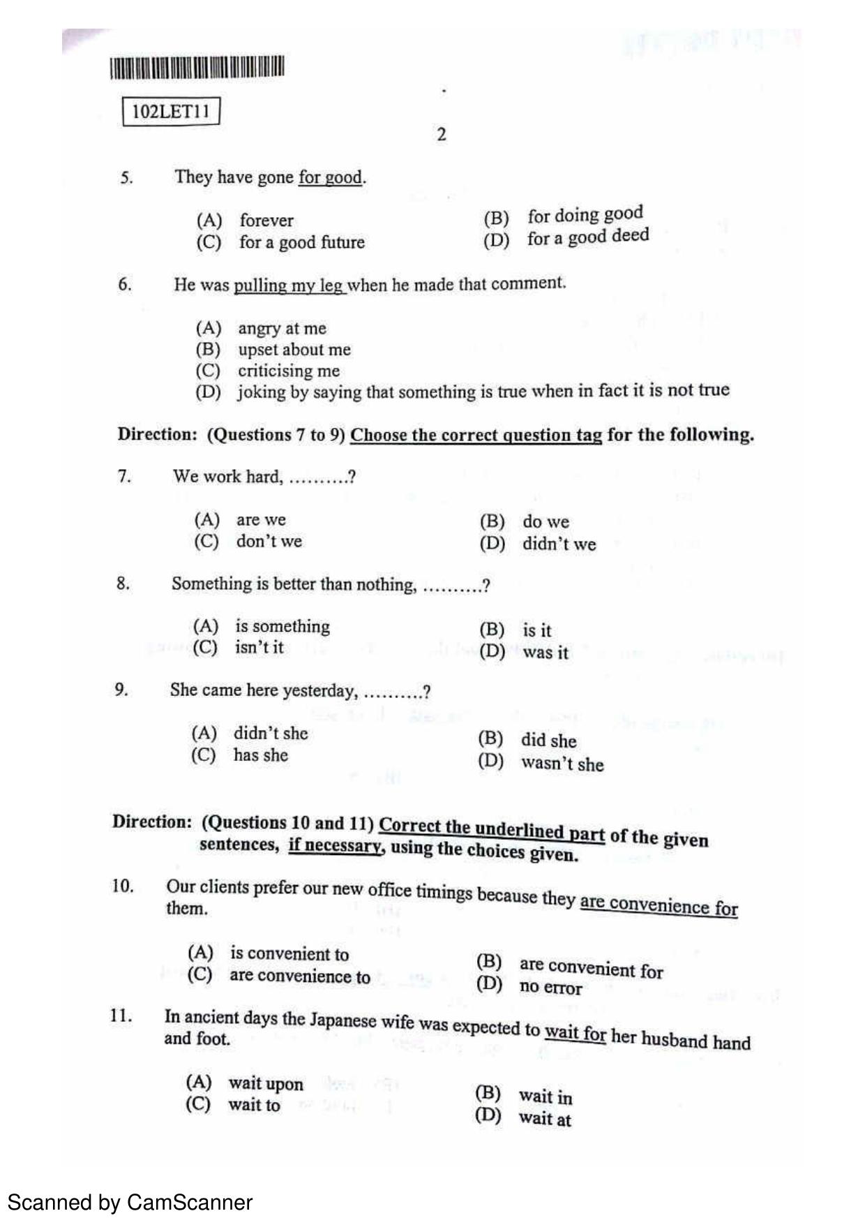 CUSAT CAT 2011 Lateral Entry Question Paper - Page 3