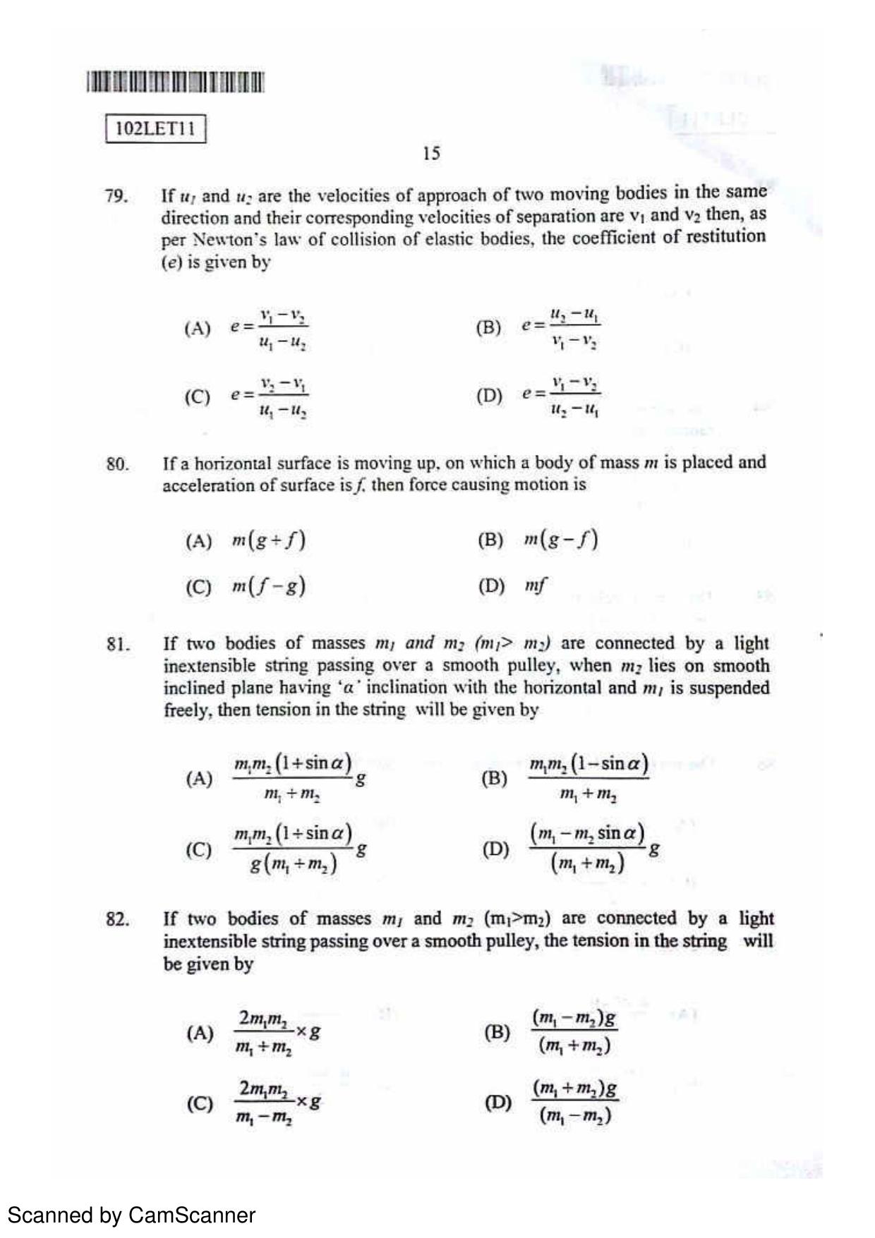 CUSAT CAT 2011 Lateral Entry Question Paper - Page 16