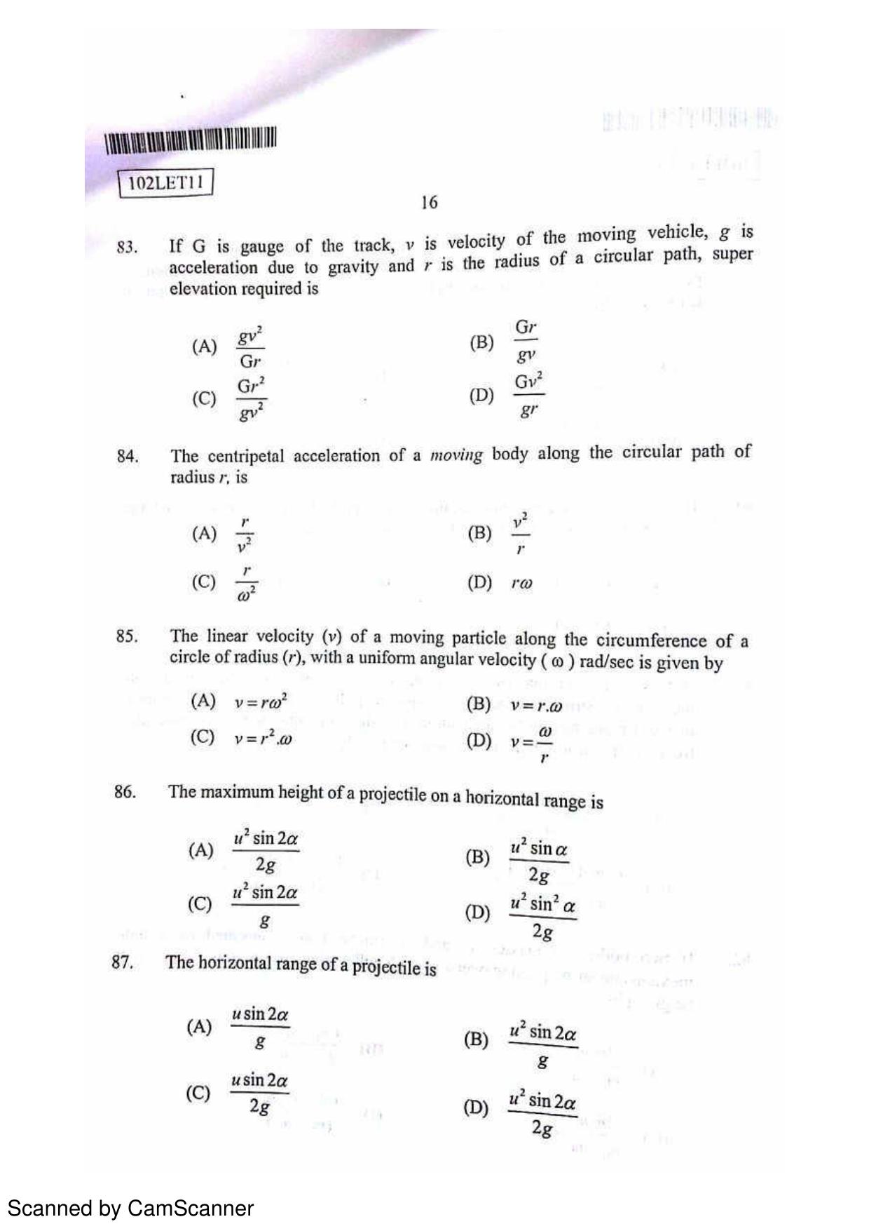 CUSAT CAT 2011 Lateral Entry Question Paper - Page 17