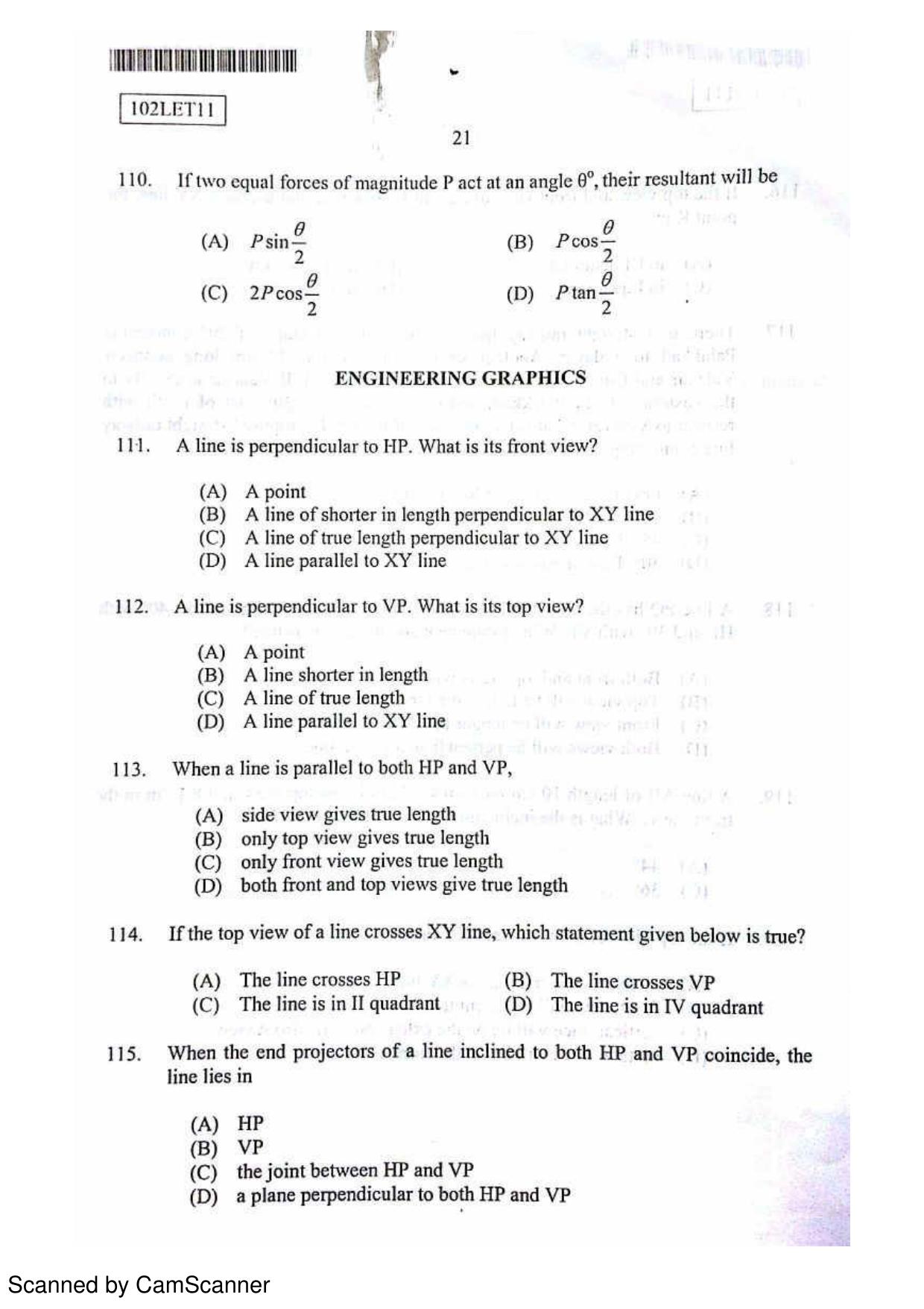 CUSAT CAT 2011 Lateral Entry Question Paper - Page 22