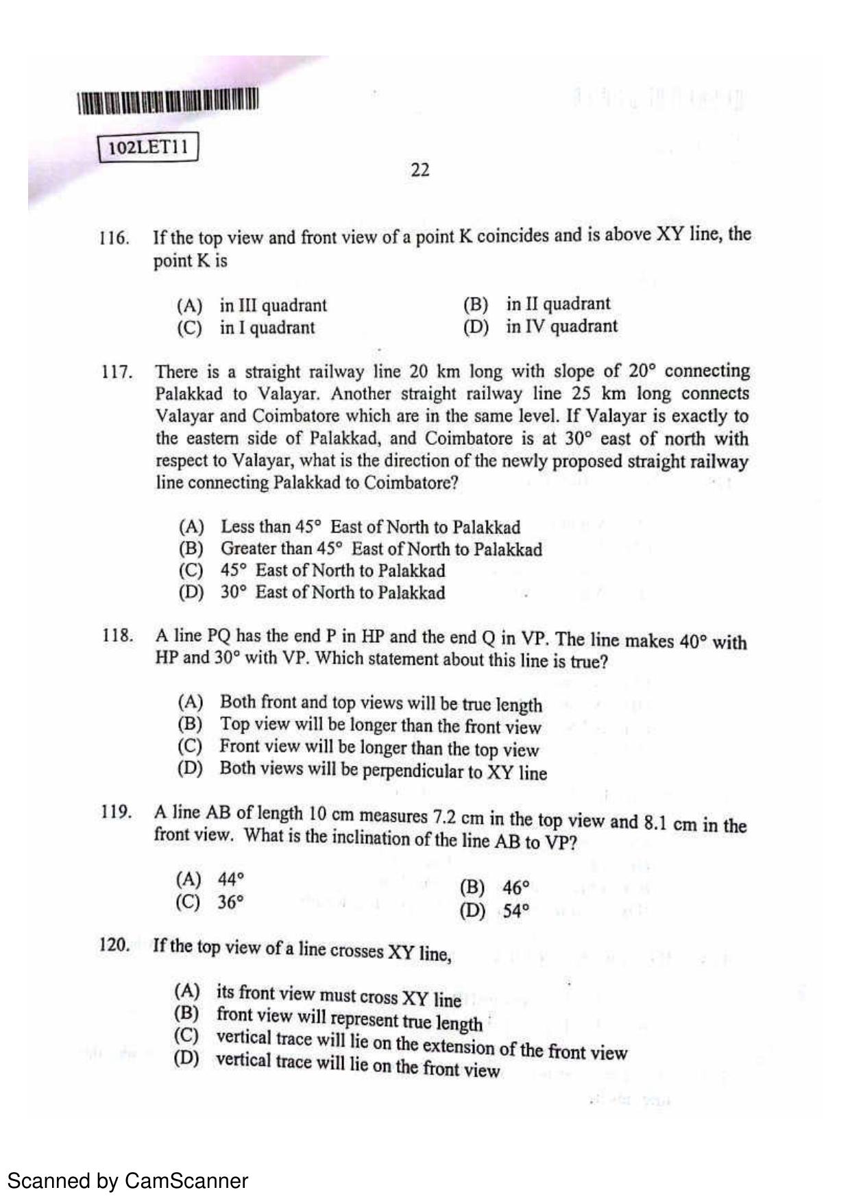 CUSAT CAT 2011 Lateral Entry Question Paper - Page 23