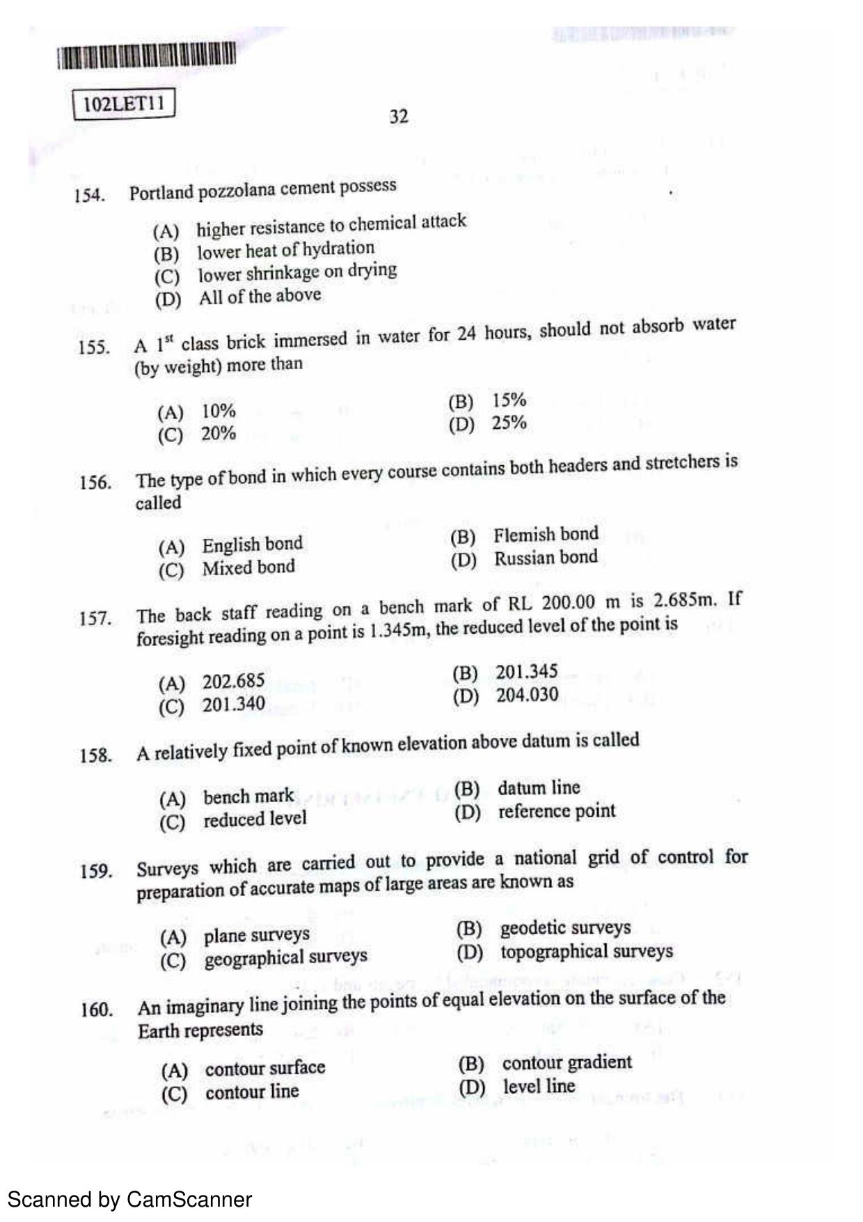 CUSAT CAT 2011 Lateral Entry Question Paper - Page 33
