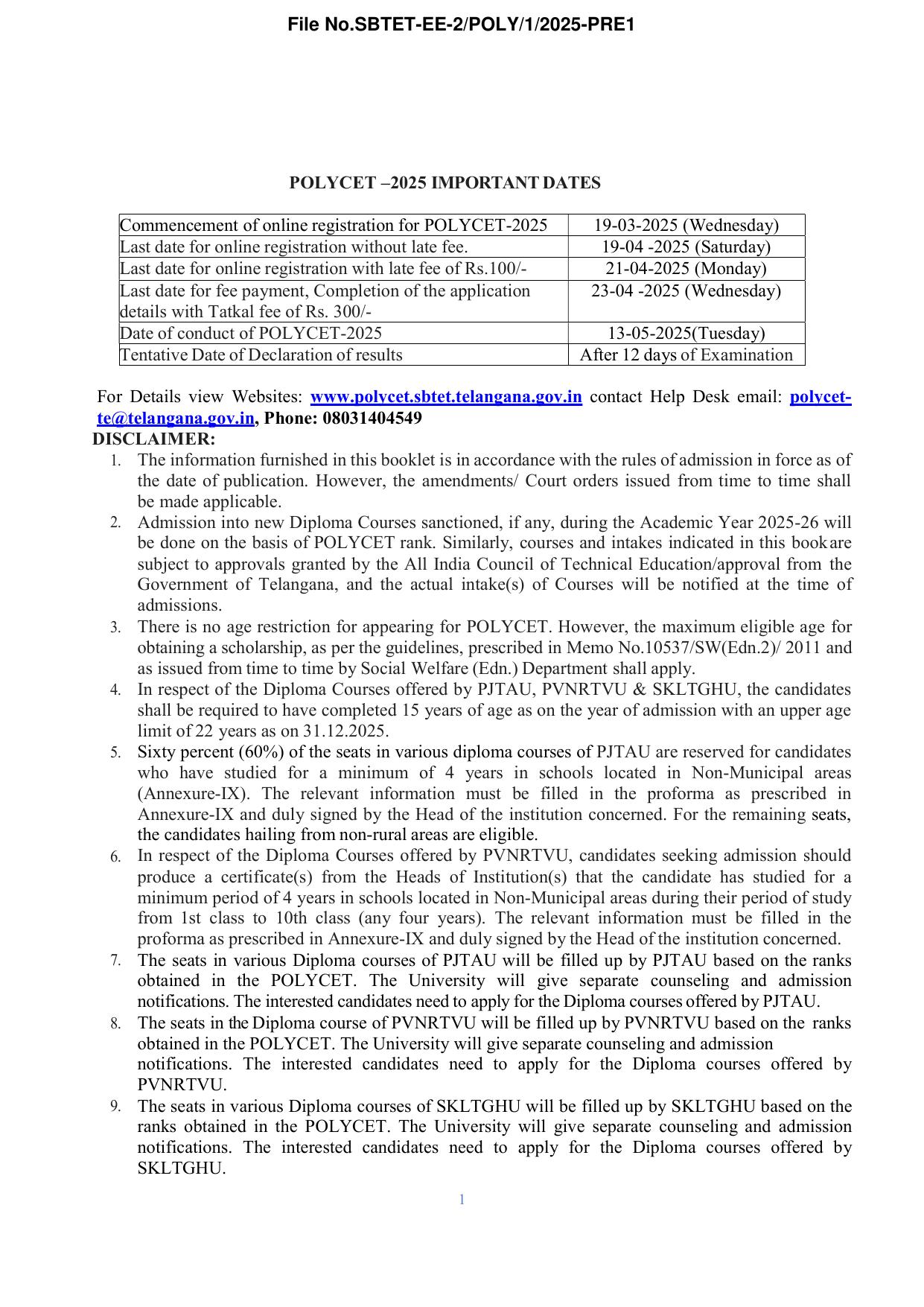 TS POLYCET Syllabus 2025 - Page 2