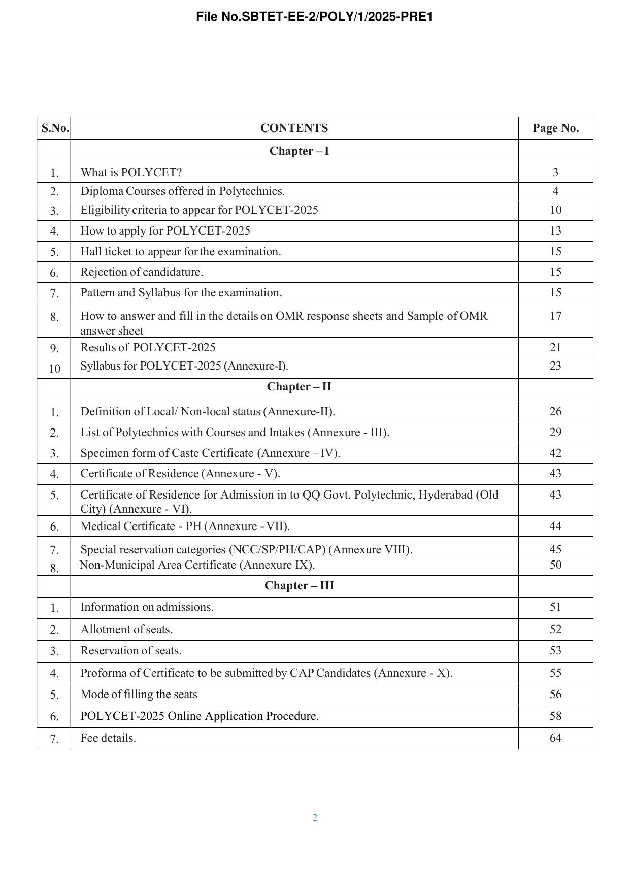 TS POLYCET Syllabus 2025 - Page 3