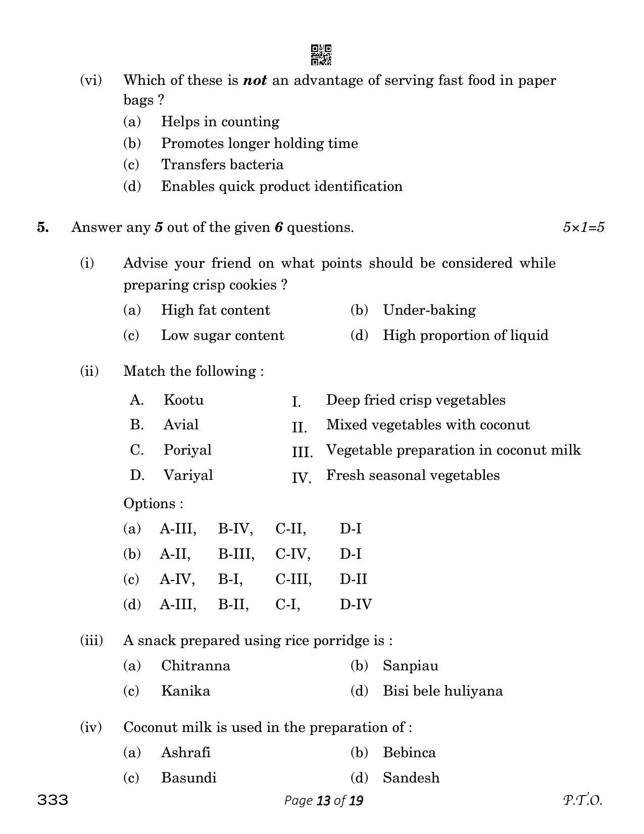 CBSE Class 12 food Production (Compartment) 2023 Question Paper - Page 13