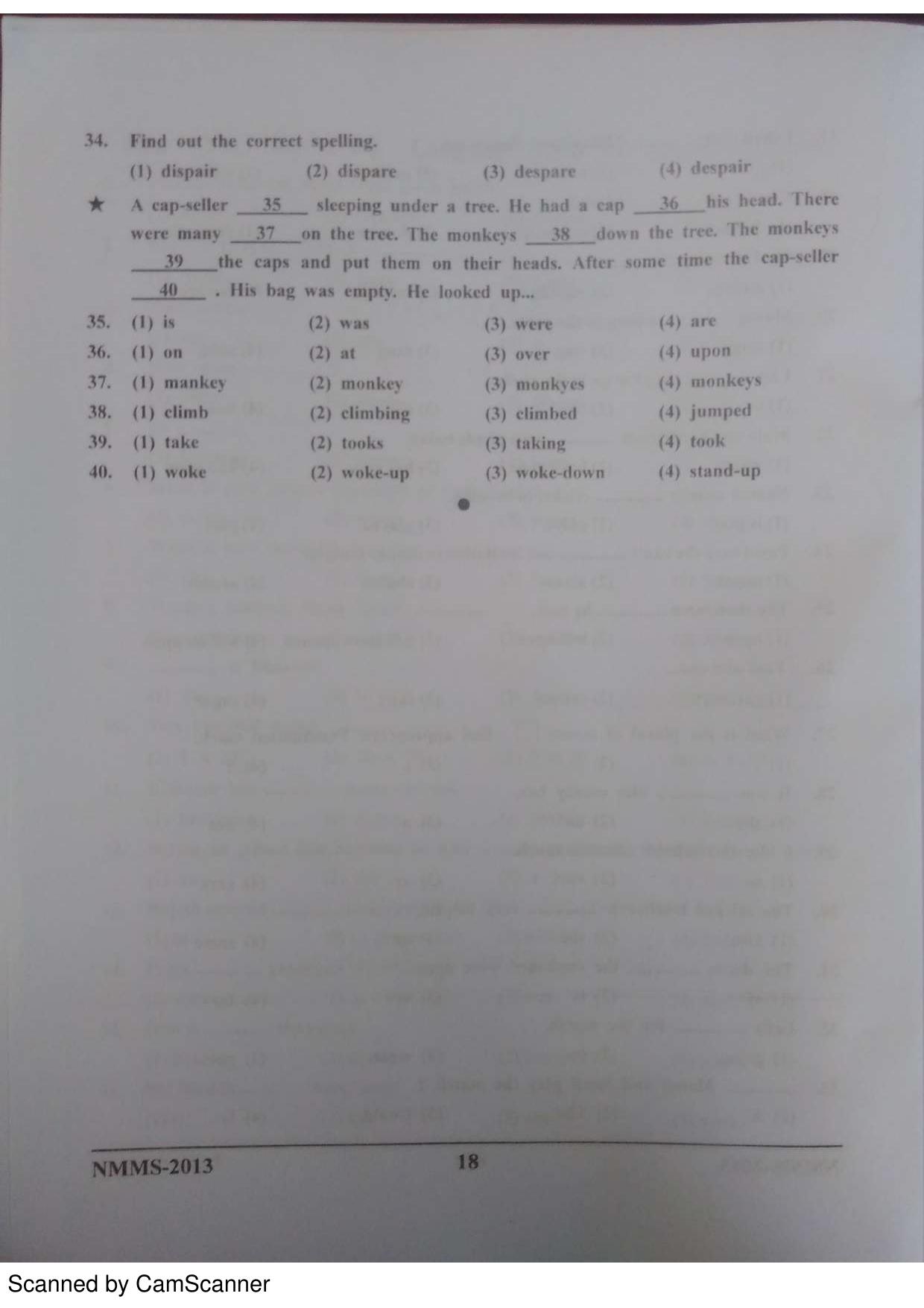 Gujarat NMMS 2013 Question Paper - Page 18