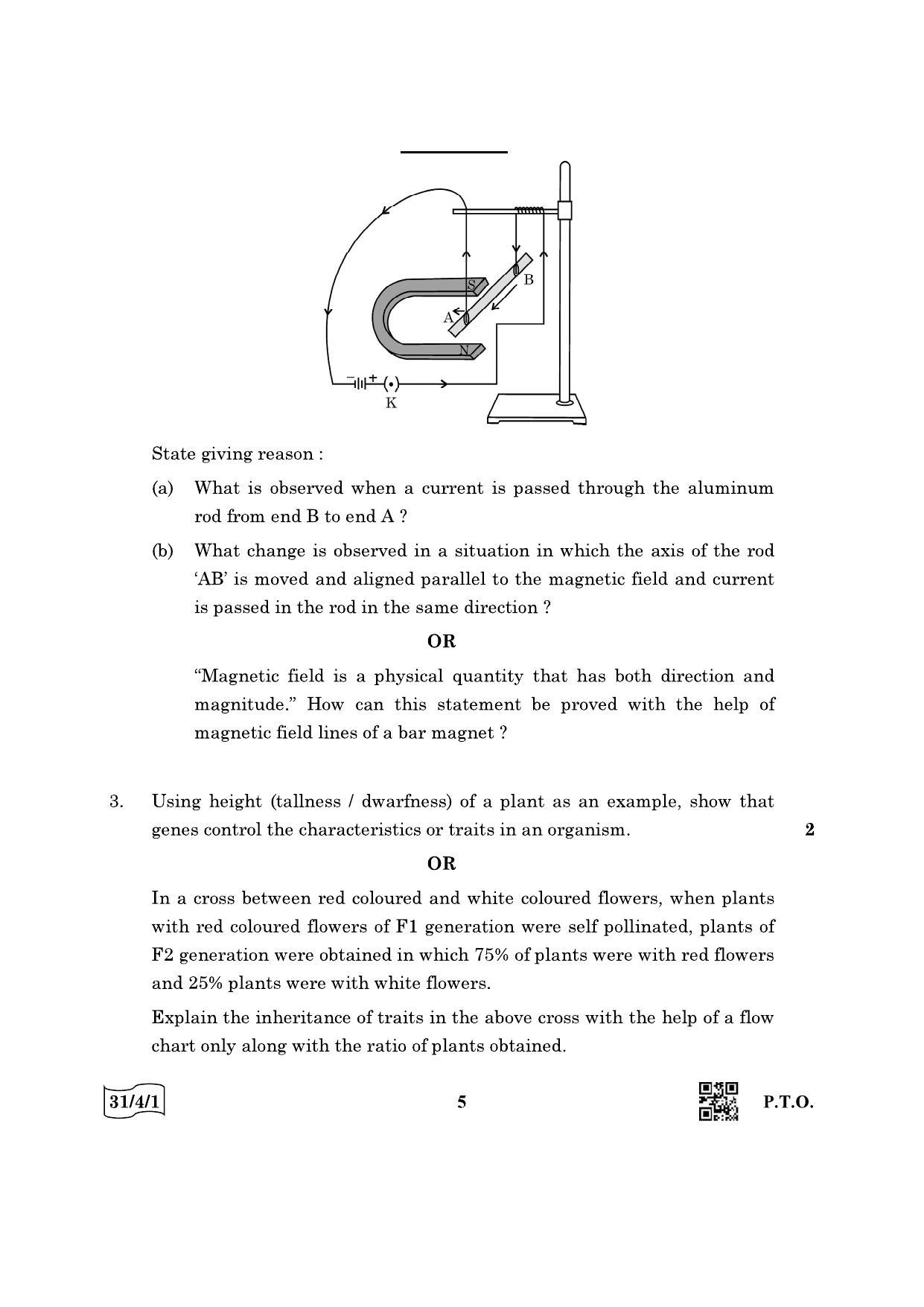 CBSE Class 10 31-4-1 Science 2022 Question Paper - Page 5
