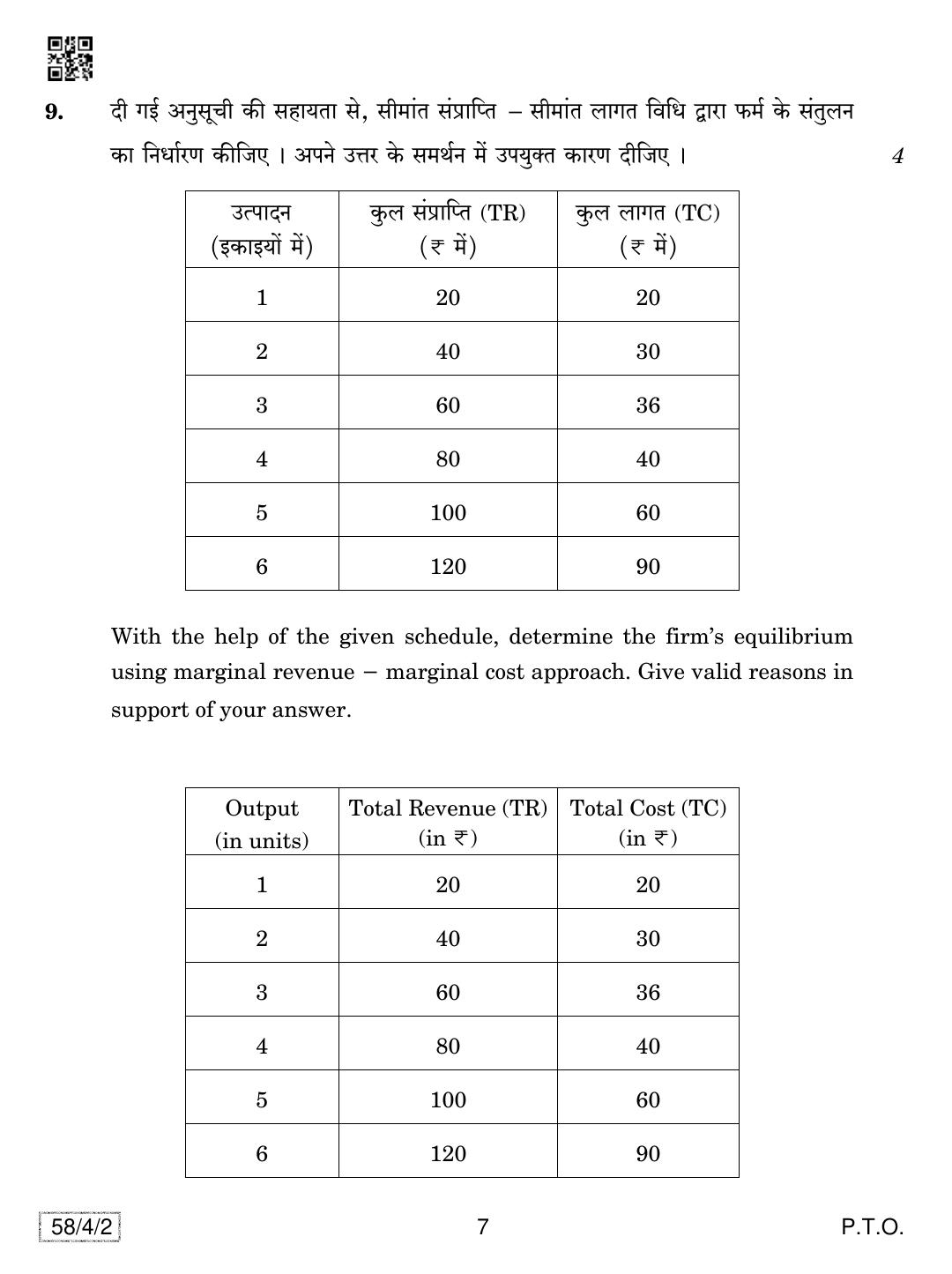 CBSE Class 12 58-4-2 Economics 2019 Question Paper - Page 7