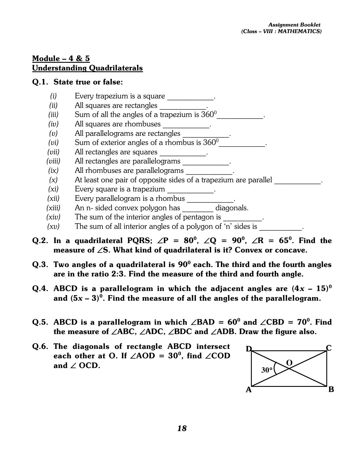 CBSE Worksheets for Class 8 Mathematics Assignment 13 - Page 8